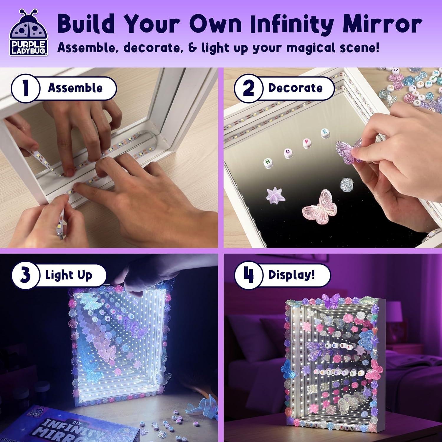 image:imageDIY Infinity Mirror Kit STEM Toys Craft Gift for Kids with Customizable Lights Educational Toys for 6 Year Old Girls Ideal Birthday amp Valentines Gift for Girls Ages 6 Crafts for Kids Ages 812