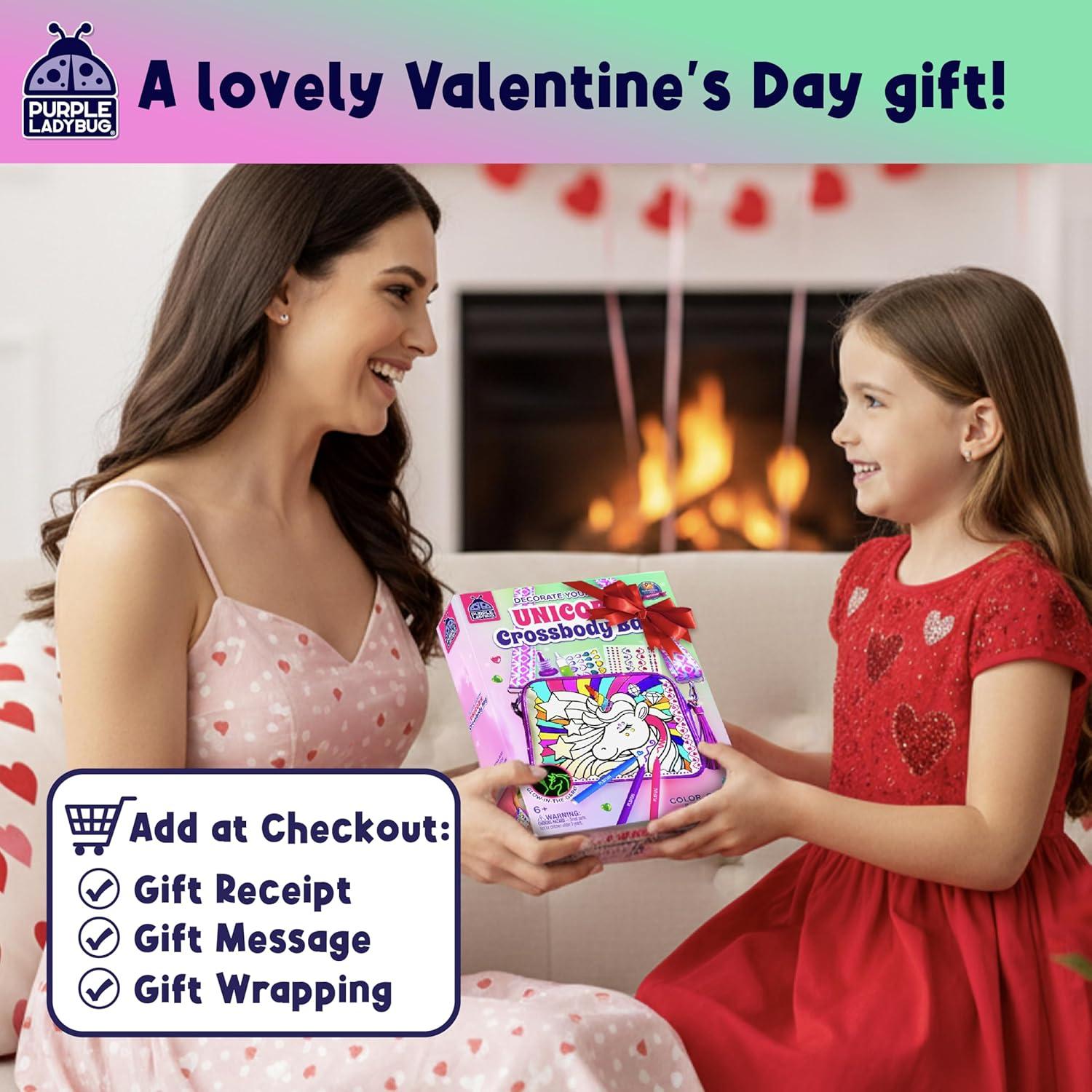 image:imageDecorate Your Own Unicorn Crossbody Bag Kit Unicorn Gifts for Girls Age 68 Valentines Gifts for Girls 6 7 8 9 1012 Year Old Girl Birthday Gift Ideas Craft for Girl Glow in the DarkUnicorn Crossbody Bag