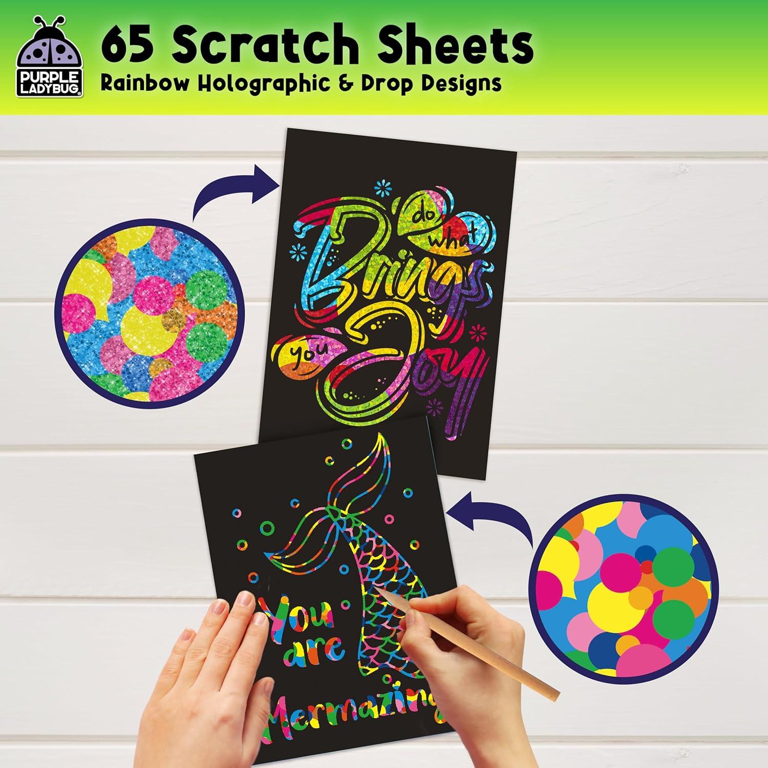 image:imageEaster Basket Essentials for Kids for Girls amp for Teen Girls 150 Rainbow Scratch Art Mini Notes Arts and Craft Supplies Valentines Day Gifts for Kids Crafts for Kids Ages 812Scratch Paper