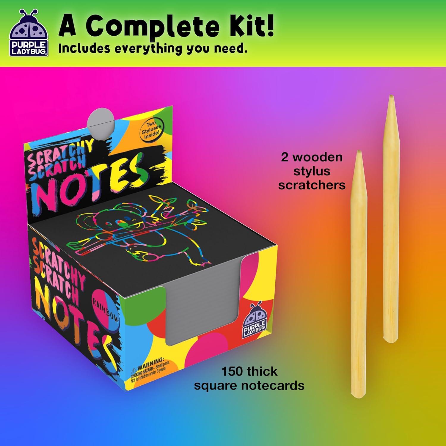 image:imageEaster Basket Essentials for Kids for Girls amp for Teen Girls 150 Rainbow Scratch Art Mini Notes Arts and Craft Supplies Valentines Day Gifts for Kids Crafts for Kids Ages 812Rainbow