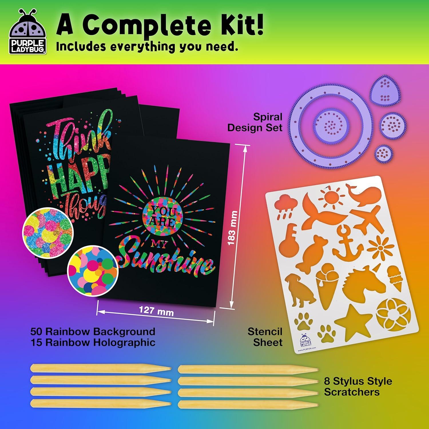 image:imageEaster Basket Essentials for Kids for Girls amp for Teen Girls 150 Rainbow Scratch Art Mini Notes Arts and Craft Supplies Valentines Day Gifts for Kids Crafts for Kids Ages 812Scratch Paper