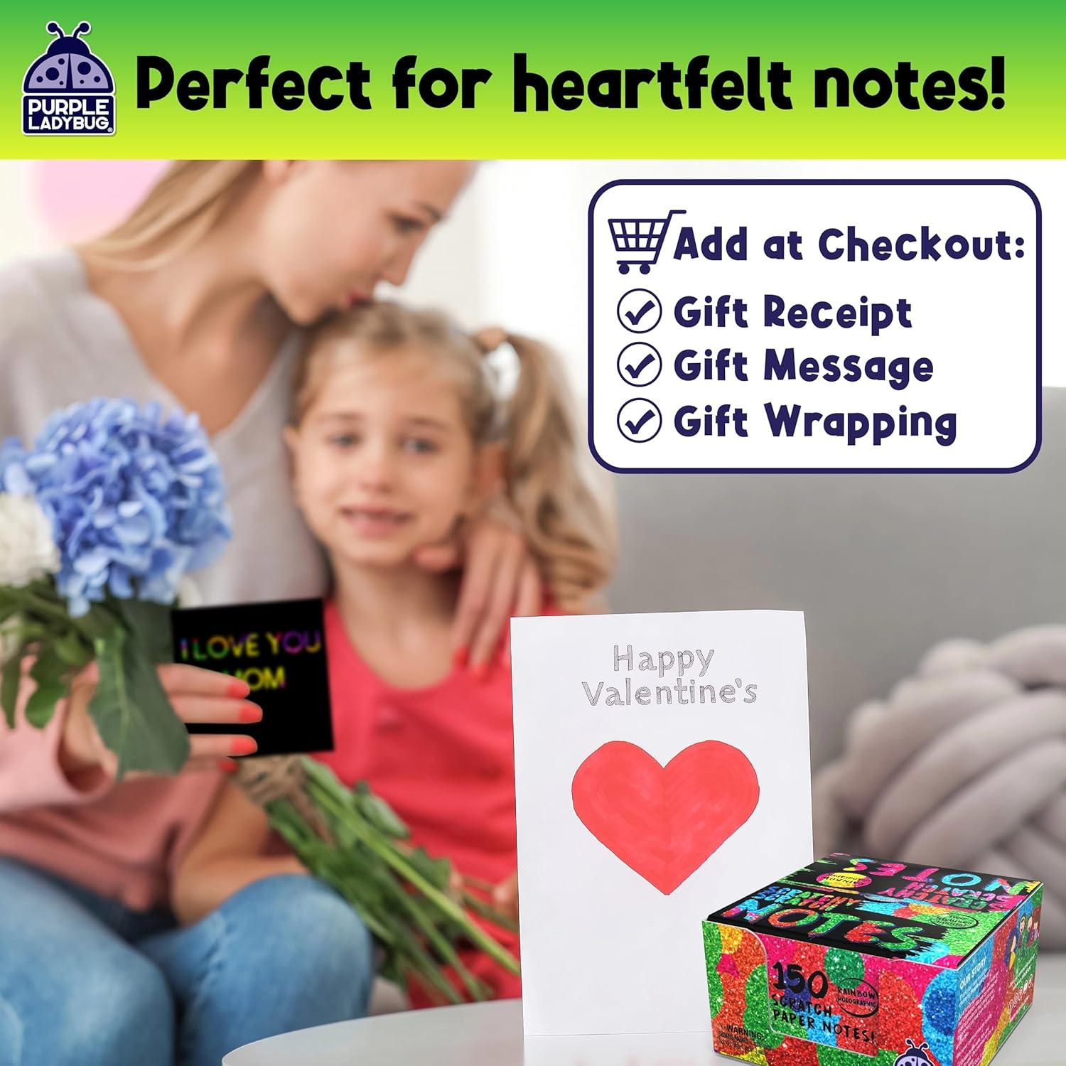image:imageEaster Basket Essentials for Kids for Girls amp for Teen Girls 150 Rainbow Scratch Art Mini Notes Arts and Craft Supplies Valentines Day Gifts for Kids Crafts for Kids Ages 812Rainbow Holographic