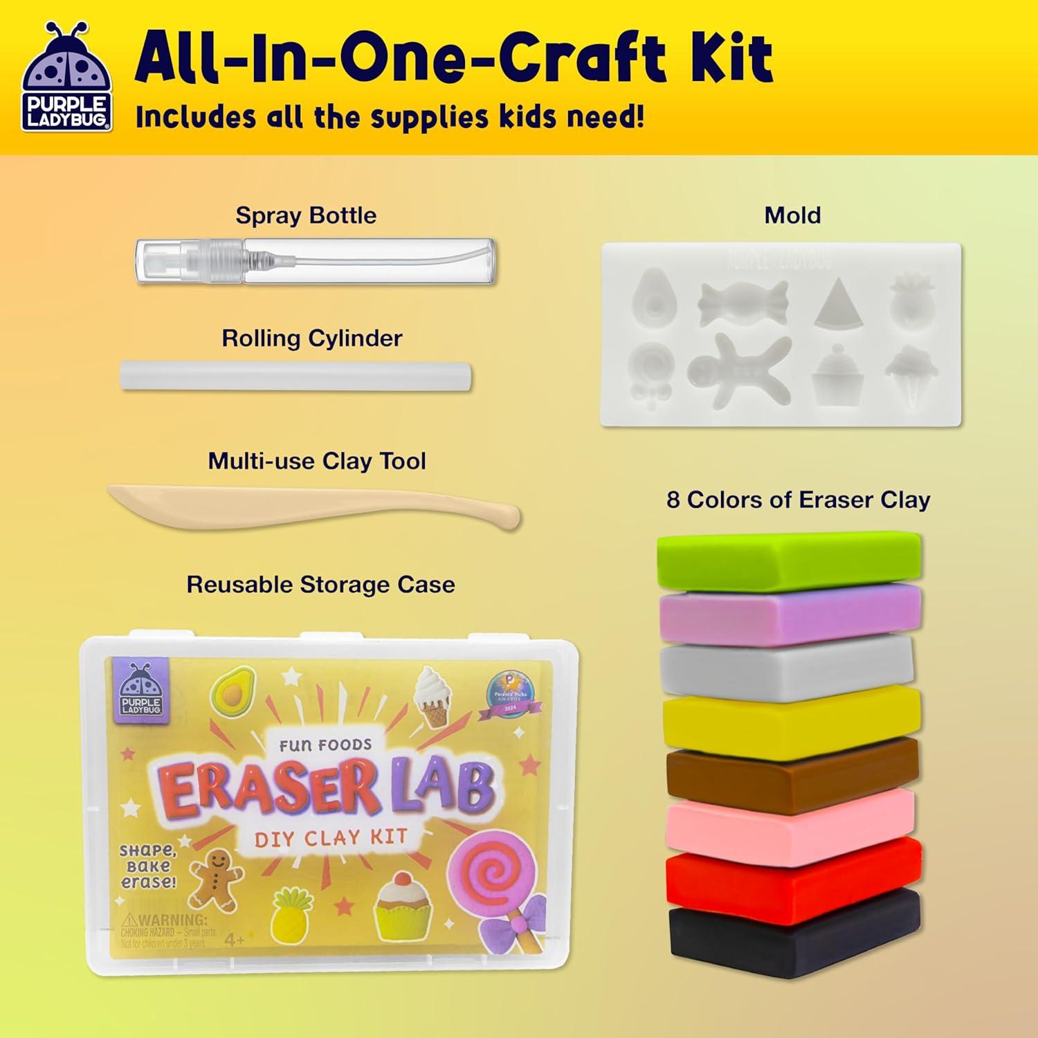 image:imageEraser Lab DIY Clay Mini Cute Eraser Kit for Girls Unicorn amp Mermaid Theme Fun Craft Activity for Girls Aged 4 5 6 7 8 9 10 Perfect Back to School Supply Ideal Birthday Gift IdeaFun Foods