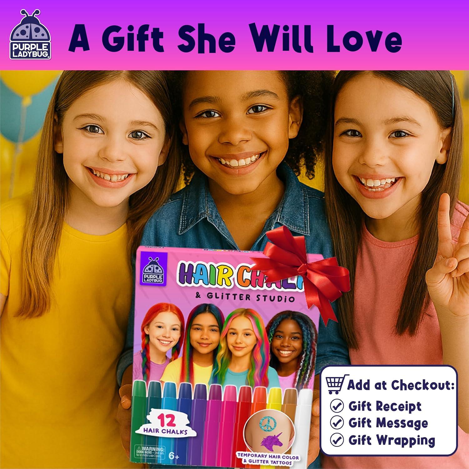 image:imageHair Chalk for Girls Washable Hair Dye Easter Basket Essential for Kids 810 68 Valentines Gift for Girls 6 7 8 9 10 11 12 Years Old Temporary Hair Color for Kids Tweens Teens Birthday Party Gift
