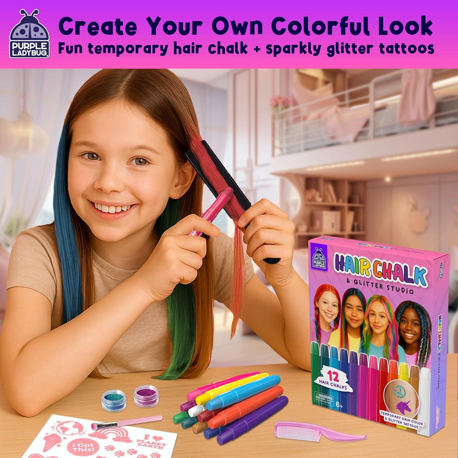image:imageHair Chalk for Girls Washable Hair Dye Easter Basket Essential for Kids 810 68 Valentines Gift for Girls 6 7 8 9 10 11 12 Years Old Temporary Hair Color for Kids Tweens Teens Birthday Party Gift