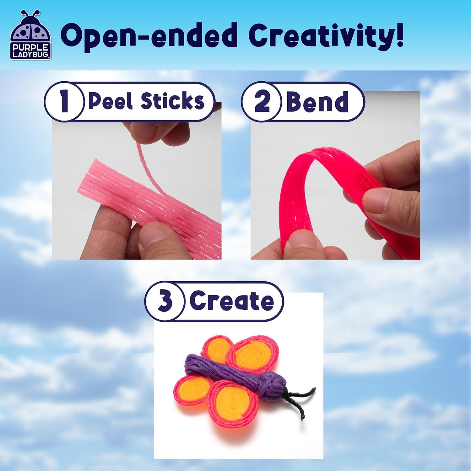 image:imagePURPLE LADYBUG Bendable Wax Craft Sticks for Kids Easter Basket Stuffers Camping Essentials Road Trip Activities Travel Toys for Toddlers in Car Airplane amp Restaurant 15 Colors 300 Pcs