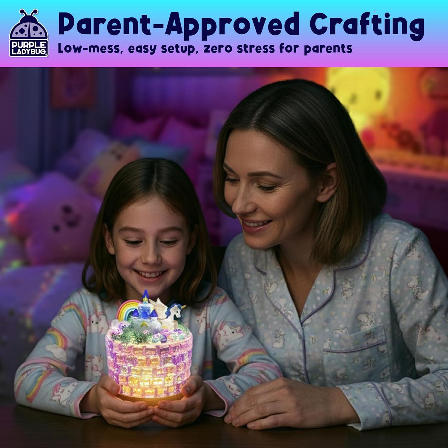 image:imagePURPLE LADYBUG Build Your Own Unicorn Night Light Craft Kits DIY Crafts for Kids Light Up Unicorn Lights for Girls Room Decor Girls Birthday Gifts Age 810 9 11 12 Make Your Own Activity Set