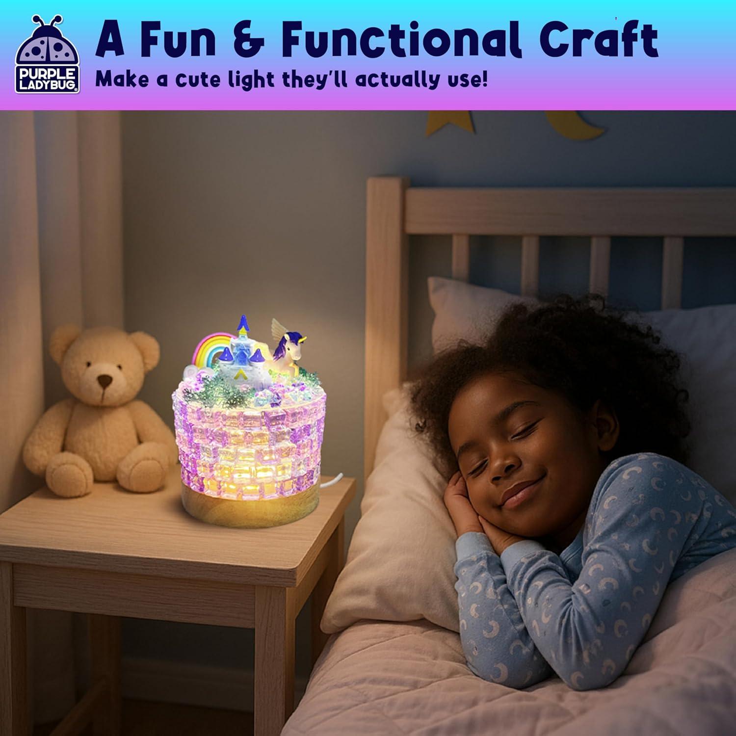 image:imagePURPLE LADYBUG Build Your Own Unicorn Night Light Craft Kits DIY Crafts for Kids Light Up Unicorn Lights for Girls Room Decor Girls Birthday Gifts Age 810 9 11 12 Make Your Own Activity Set
