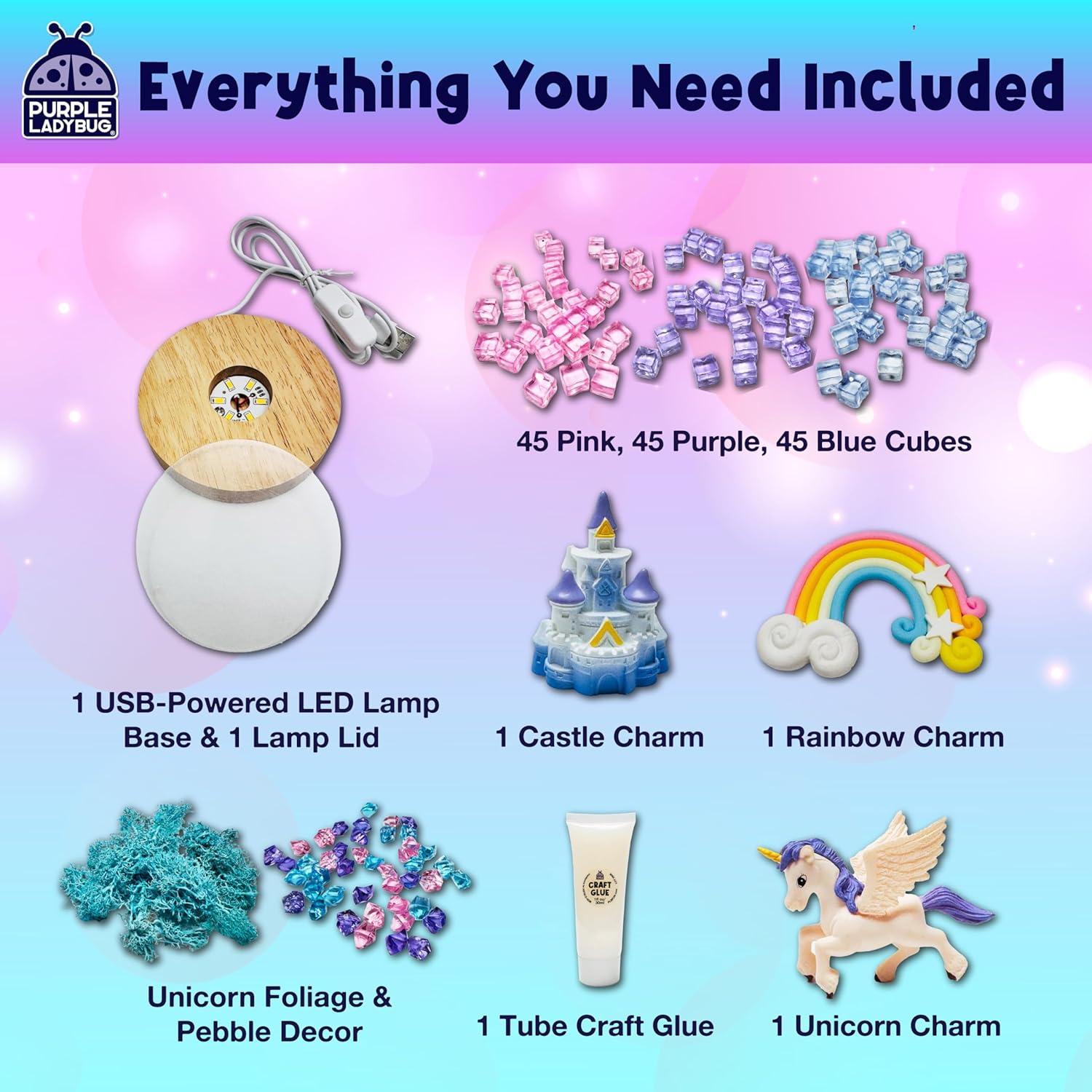 image:imagePURPLE LADYBUG Build Your Own Unicorn Night Light Craft Kits DIY Crafts for Kids Light Up Unicorn Lights for Girls Room Decor Girls Birthday Gifts Age 810 9 11 12 Make Your Own Activity Set