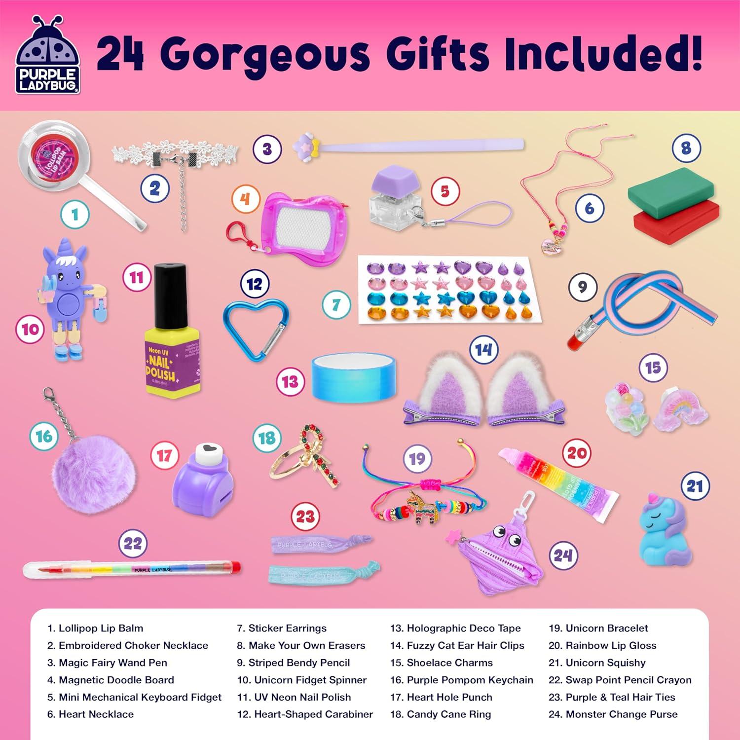 image:imagePURPLE LADYBUG Christmas Girls Advent Calendar 2024 Kids with 24 Unique Gifts Crafts Jewelry Accessories amp More Tween Advent Calendar 2024 Teen Girls Fun 24 Days Christmas Countdown for Girl 6