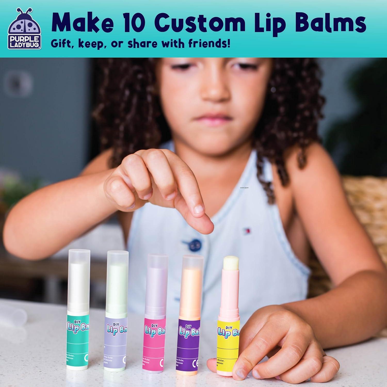 image:imagePURPLE LADYBUG DIY Lip Balm Making Kit Girls Valentines Gift Idea for 812 Tweens amp Teens Gifts for 9 10 Year Old Girls Natural Lip Care Craft Make Your Own Lip Balm with 3 Flavors STEM Science
