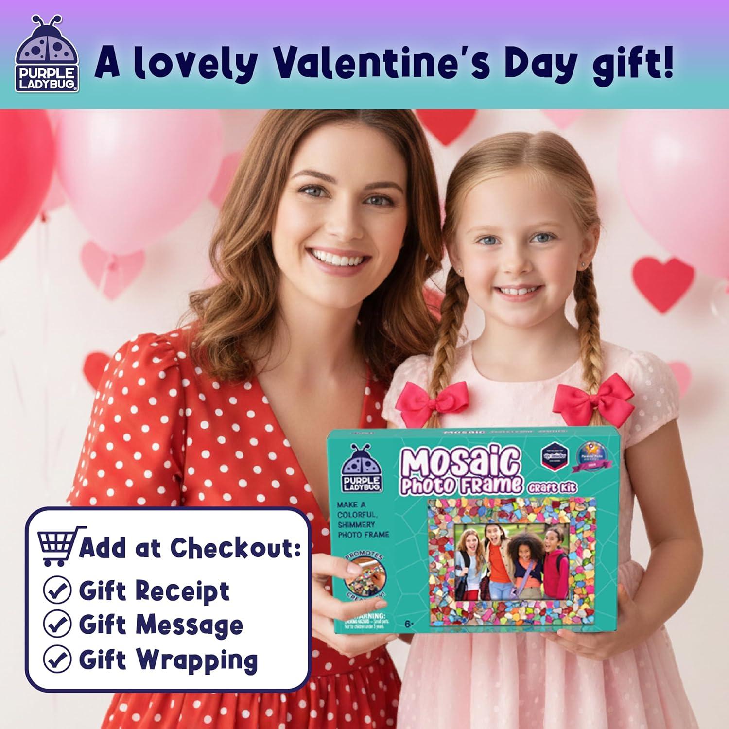 image:imagePURPLE LADYBUG DIY Mosaic Photo Frame Crafts for Girls 812 68 Great Valentines Day Gift for Kids 7 8 9 10 11 12 Years Old Fun Craft Kit for Kids amp Girl Birthday Tween amp Teens Gifts IdeaShiny Mosaic Shells