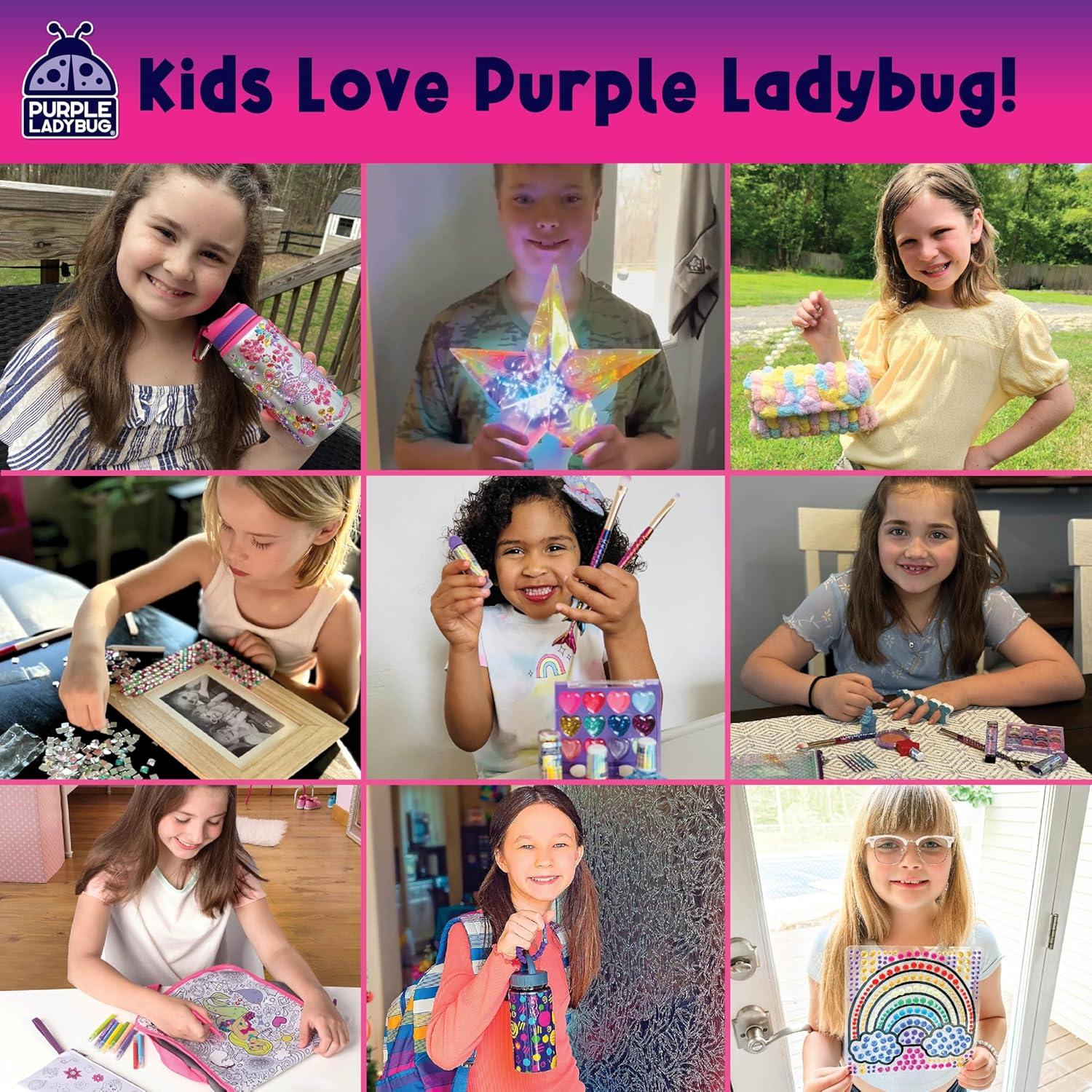 image:imagePURPLE LADYBUG DIY Mosaic Photo Frame Crafts for Girls 812 68 Great Valentines Day Gift for Kids 7 8 9 10 11 12 Years Old Fun Craft Kit for Kids amp Girl Birthday Tween amp Teens Gifts IdeaSparkly Mosaic Gems