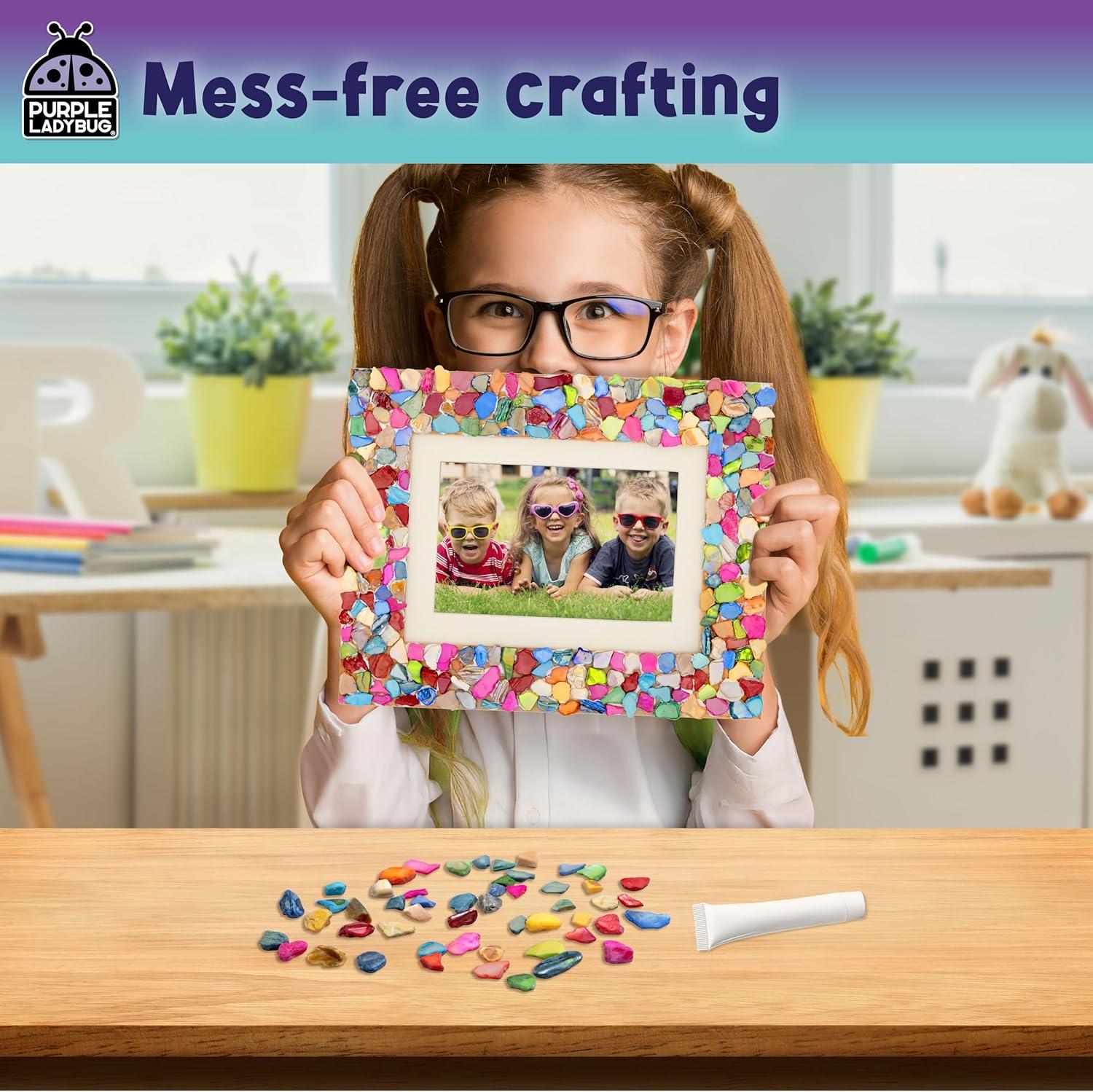 image:imagePURPLE LADYBUG DIY Mosaic Photo Frame Crafts for Girls 812 68 Great Valentines Day Gift for Kids 7 8 9 10 11 12 Years Old Fun Craft Kit for Kids amp Girl Birthday Tween amp Teens Gifts IdeaShiny Mosaic Shells