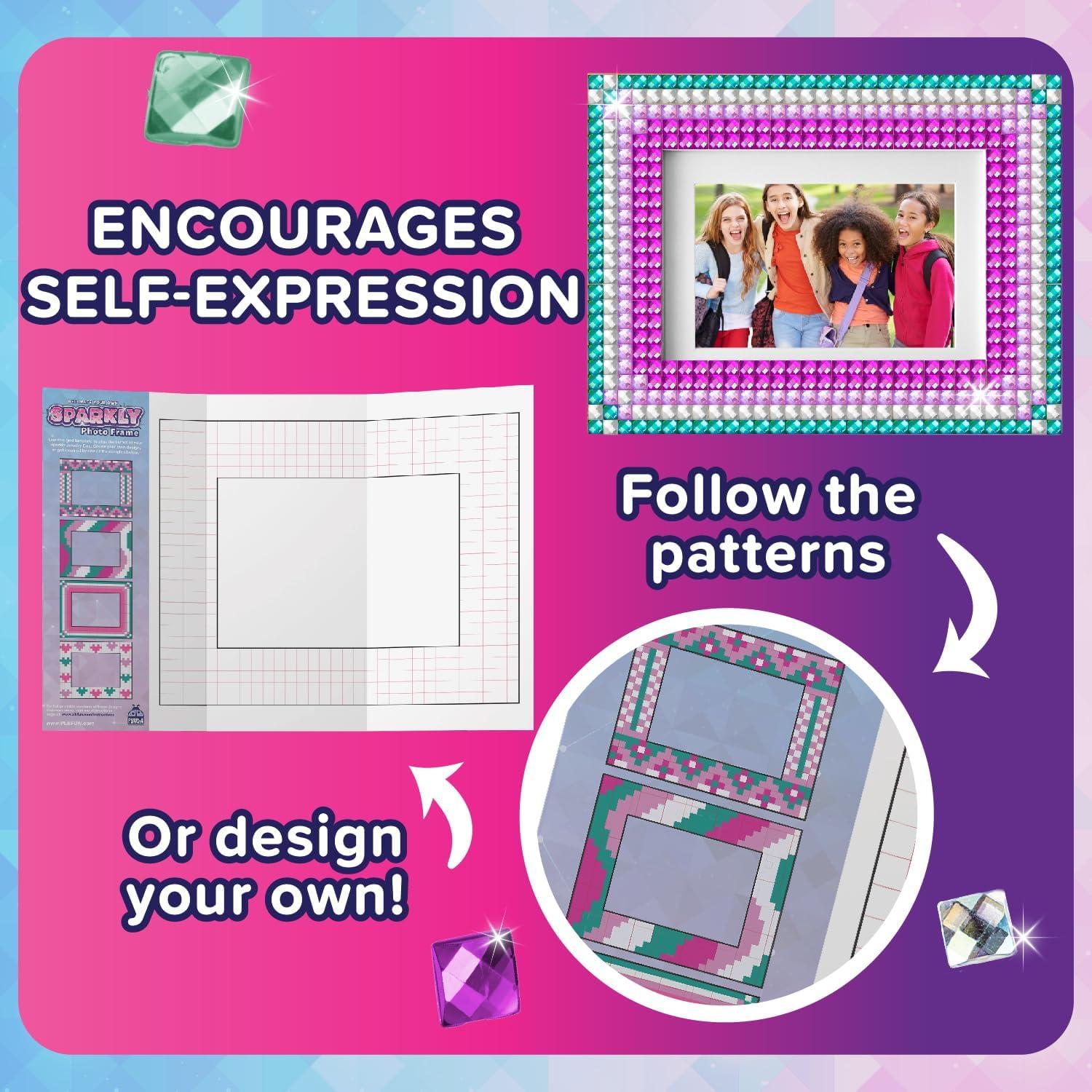 image:imagePURPLE LADYBUG DIY Mosaic Photo Frame Crafts for Girls 812 68 Great Valentines Day Gift for Kids 7 8 9 10 11 12 Years Old Fun Craft Kit for Kids amp Girl Birthday Tween amp Teens Gifts IdeaSparkly Mosaic Gems
