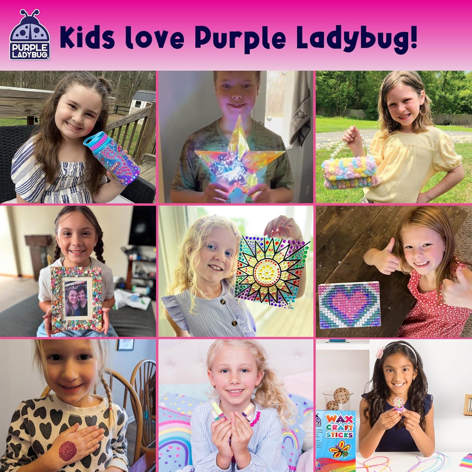 image:imagePURPLE LADYBUG DIY Mosaic Photo Frame Crafts for Girls 812 68 Great Valentines Day Gift for Kids 7 8 9 10 11 12 Years Old Fun Craft Kit for Kids amp Girl Birthday Tween amp Teens Gifts IdeaShiny Mosaic Tiles