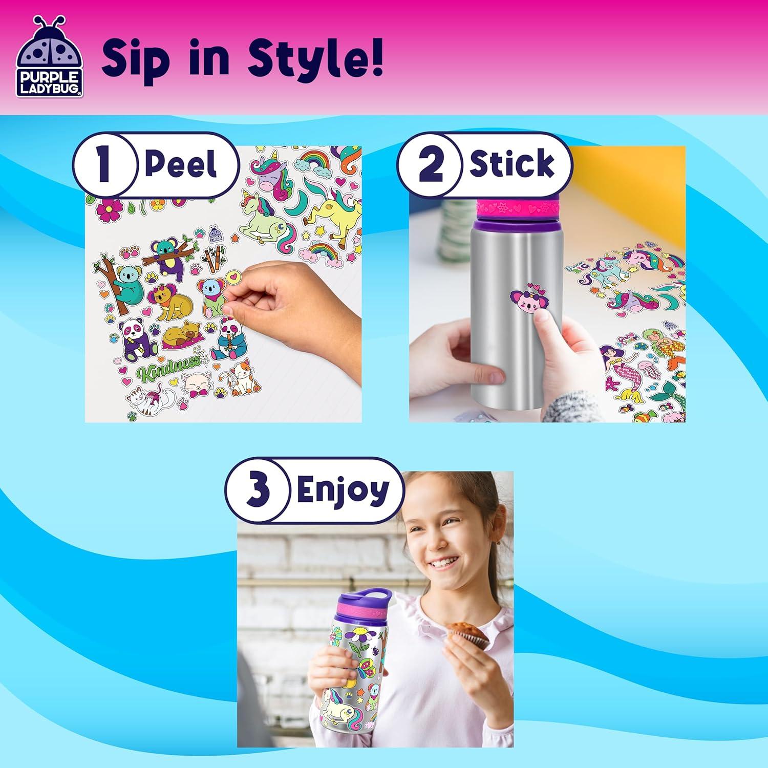 image:imagePURPLE LADYBUG Decorate Your Own Water Bottle Kit for Girls Gifts for Ages 5 6 7 8 9 10 Year Old Girl Birthday Girl Valentines Day Gifts Unicorn Toys Crafts Kids Ages 612Purple with Cute Stickers