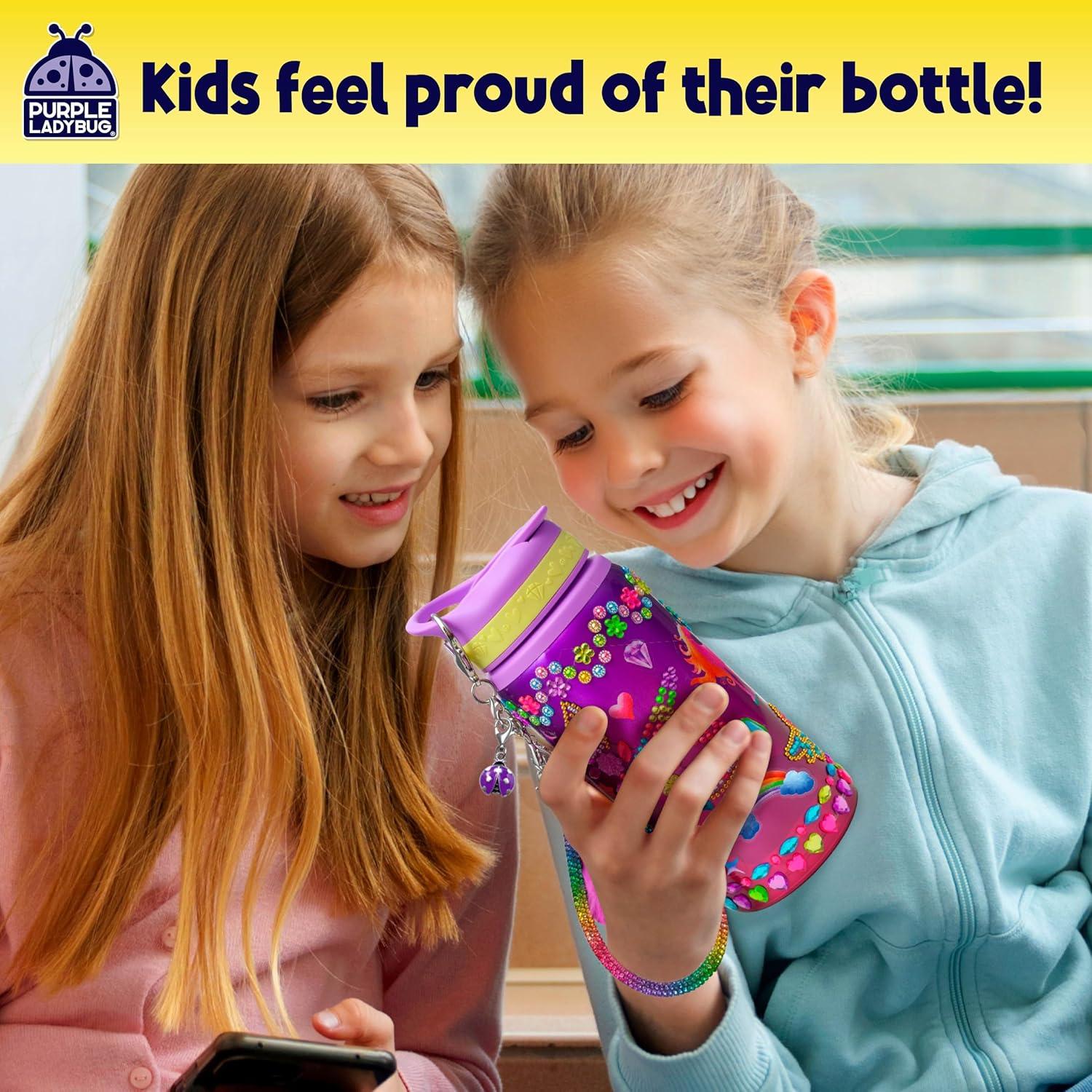 image:imagePURPLE LADYBUG Decorate Your Own Water Bottle Kit for Girls Gifts for Ages 5 6 7 8 9 10 Year Old Girl Birthday Girl Valentines Day Gifts Unicorn Toys Crafts Kids Ages 612Gemstone Unicorn