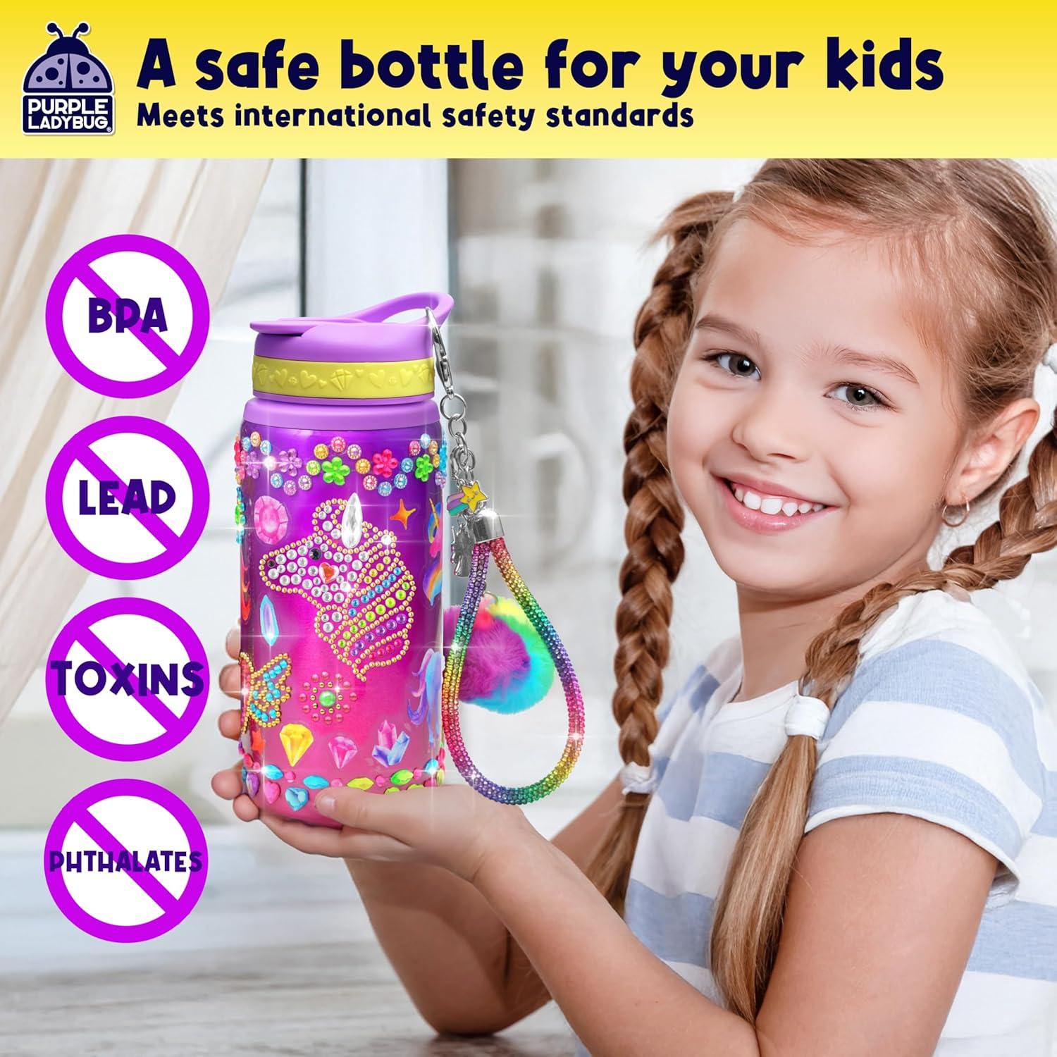 image:imagePURPLE LADYBUG Decorate Your Own Water Bottle Kit for Girls Gifts for Ages 5 6 7 8 9 10 Year Old Girl Birthday Girl Valentines Day Gifts Unicorn Toys Crafts Kids Ages 612Gemstone Unicorn
