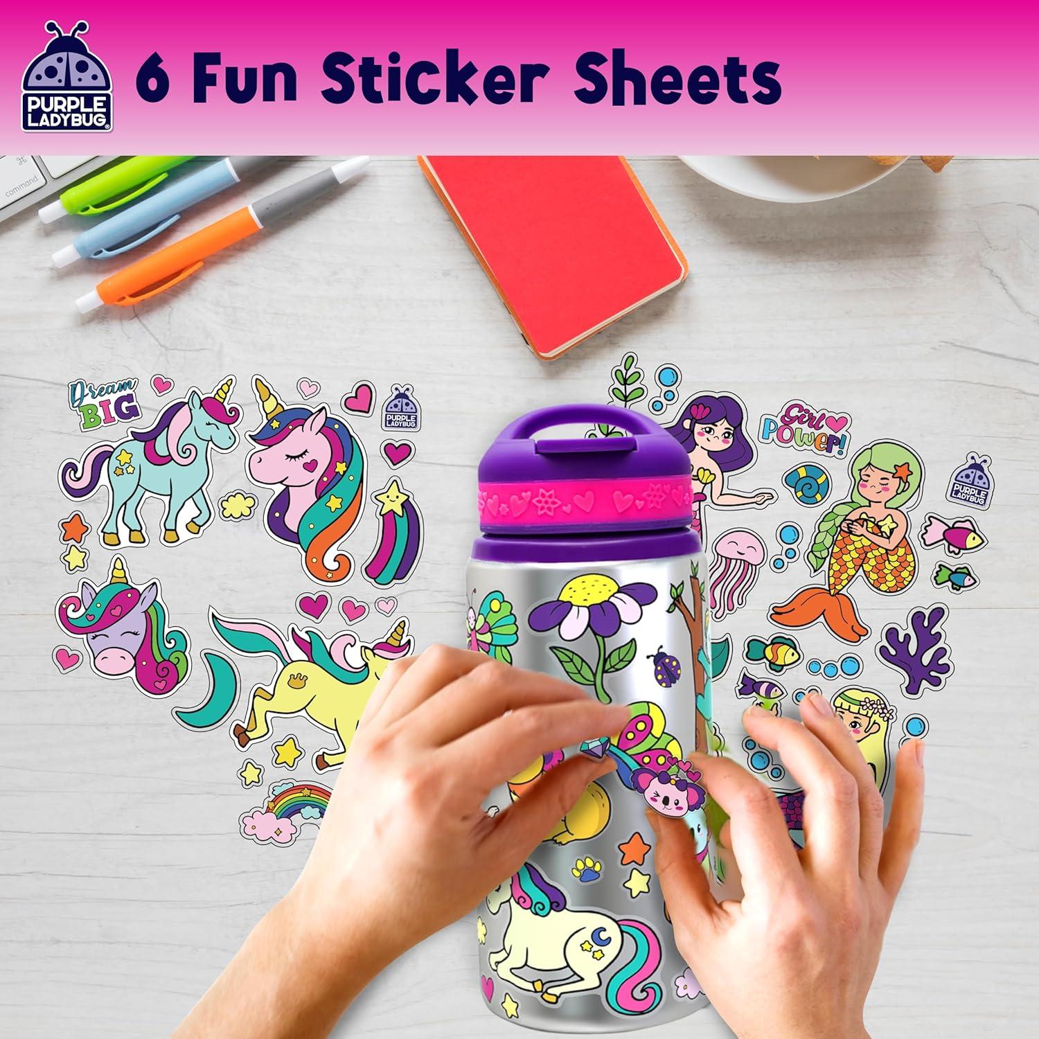 image:imagePURPLE LADYBUG Decorate Your Own Water Bottle Kit for Girls Gifts for Ages 5 6 7 8 9 10 Year Old Girl Birthday Girl Valentines Day Gifts Unicorn Toys Crafts Kids Ages 612Purple with Cute Stickers