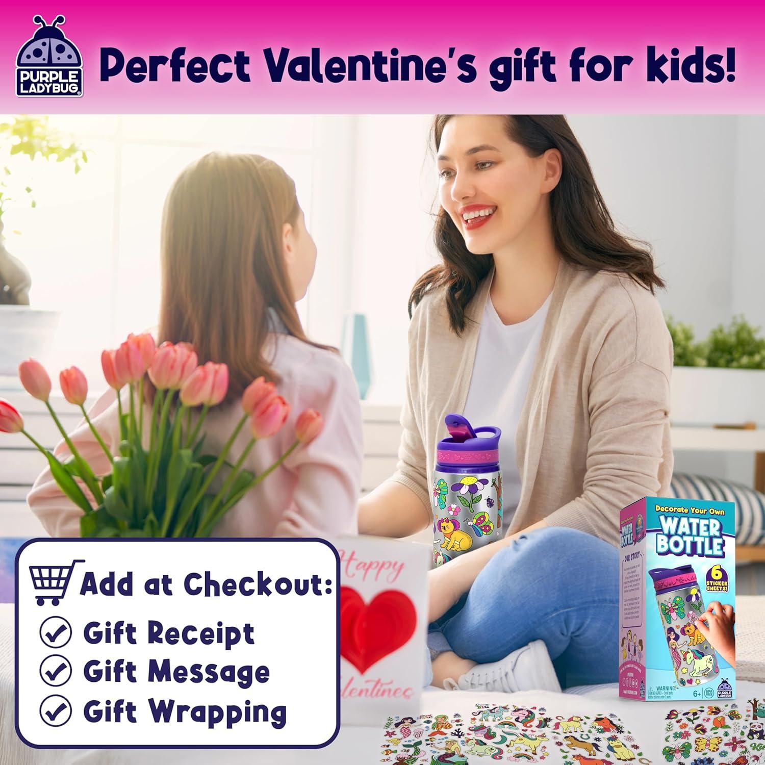 image:imagePURPLE LADYBUG Decorate Your Own Water Bottle Kit for Girls Gifts for Ages 5 6 7 8 9 10 Year Old Girl Birthday Girl Valentines Day Gifts Unicorn Toys Crafts Kids Ages 612Purple with Cute Stickers