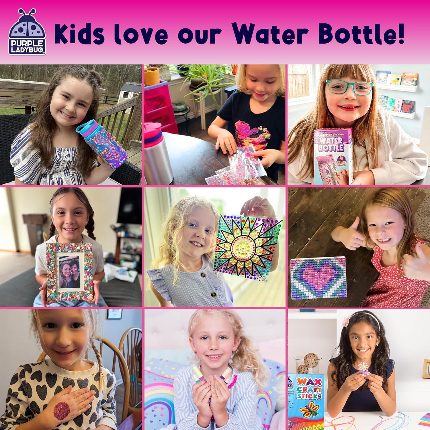 image:imagePURPLE LADYBUG Decorate Your Own Water Bottle Kit for Girls Gifts for Ages 5 6 7 8 9 10 Year Old Girl Birthday Girl Valentines Day Gifts Unicorn Toys Crafts Kids Ages 612Purple with Cute Stickers