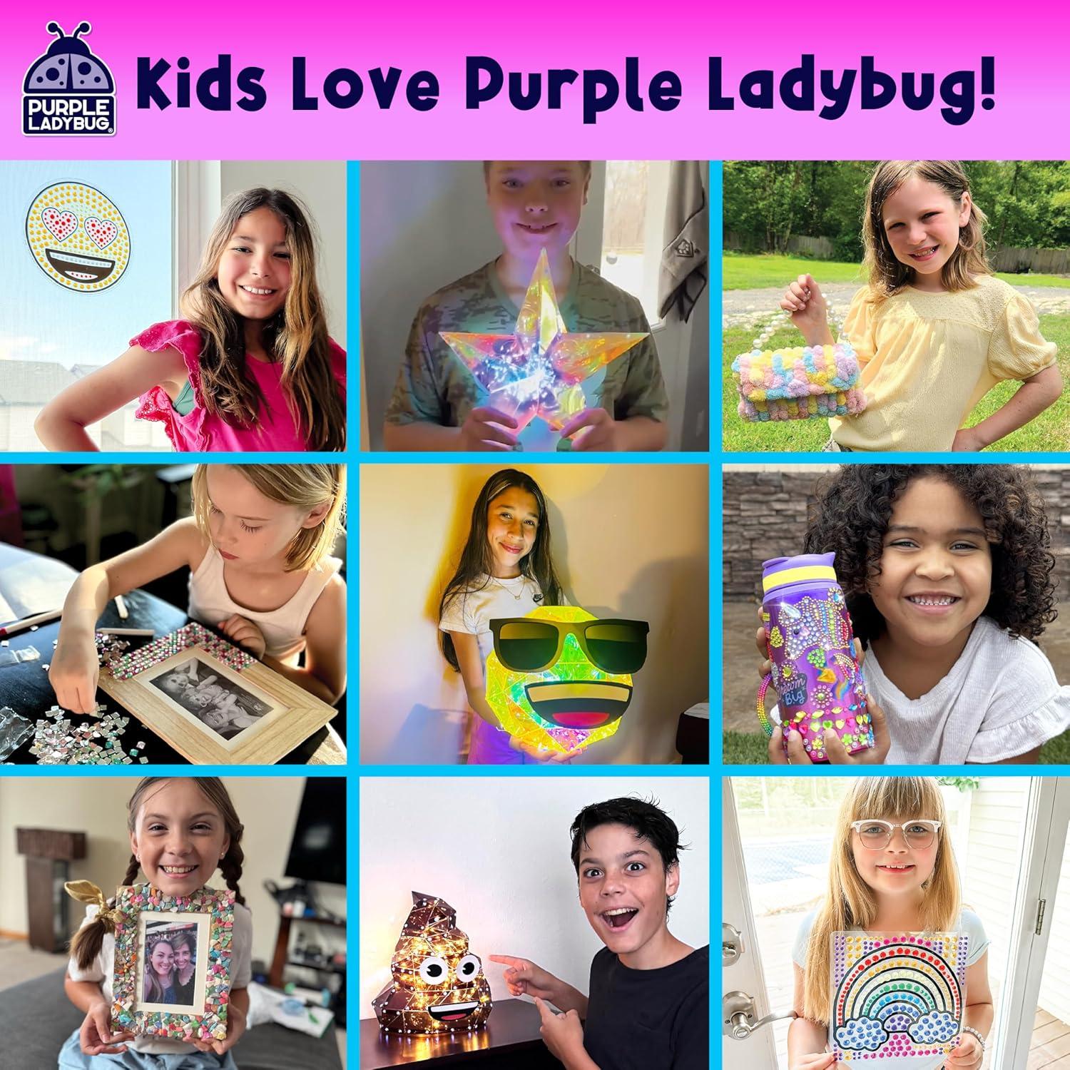 image:imagePURPLE LADYBUG Decorate Your Own Wooden Mirror amp Brush Set Gifts for 6 7 8 9 1012 Year Old Girl Birthday Gift amp Valentines Gifts for Girls DIY Arts and Craft Kit for Girls Ages 412 Tweens GiftBling Out Mirror