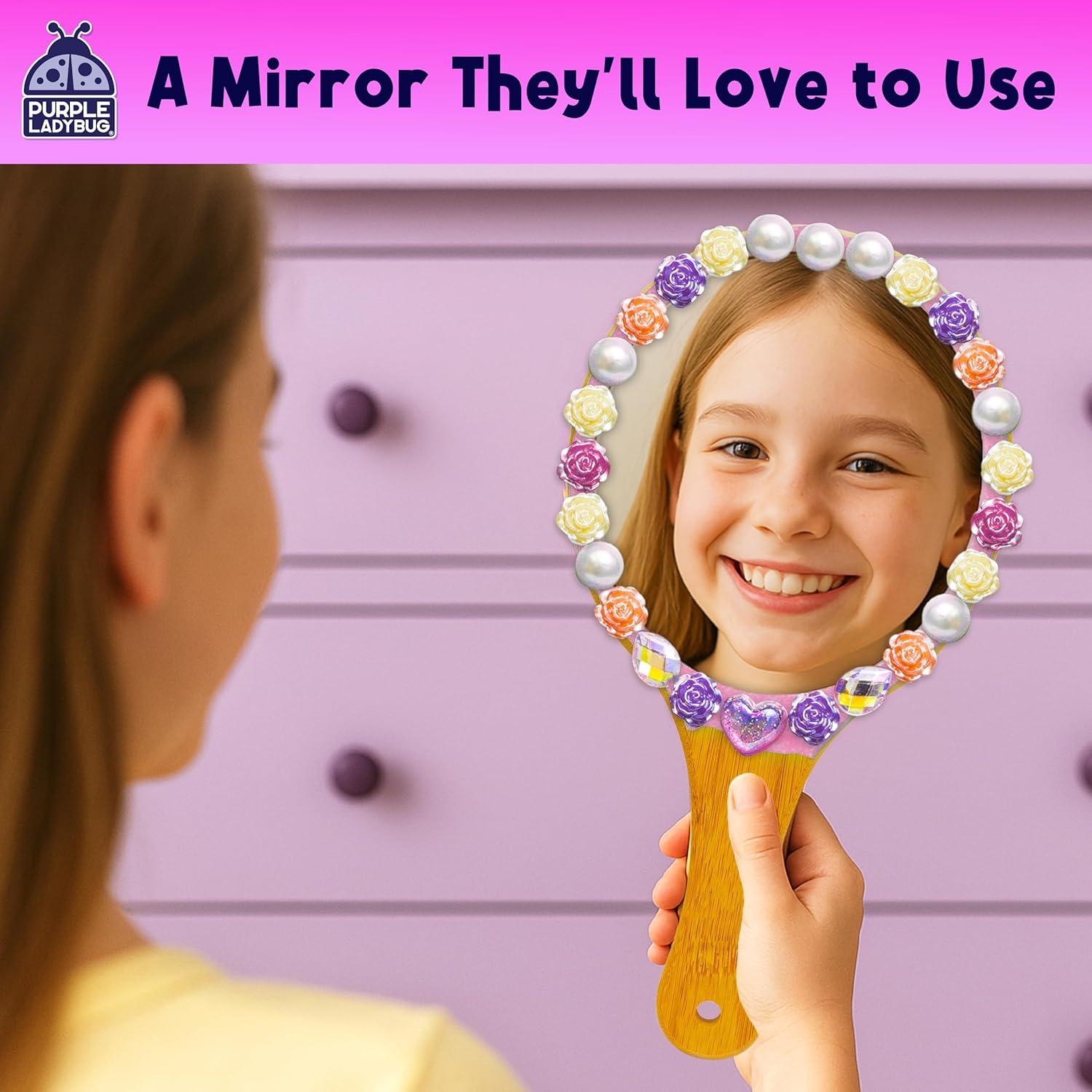 image:imagePURPLE LADYBUG Decorate Your Own Wooden Mirror amp Brush Set Gifts for 6 7 8 9 1012 Year Old Girl Birthday Gift amp Valentines Gifts for Girls DIY Arts and Craft Kit for Girls Ages 412 Tweens GiftBling Out Mirror