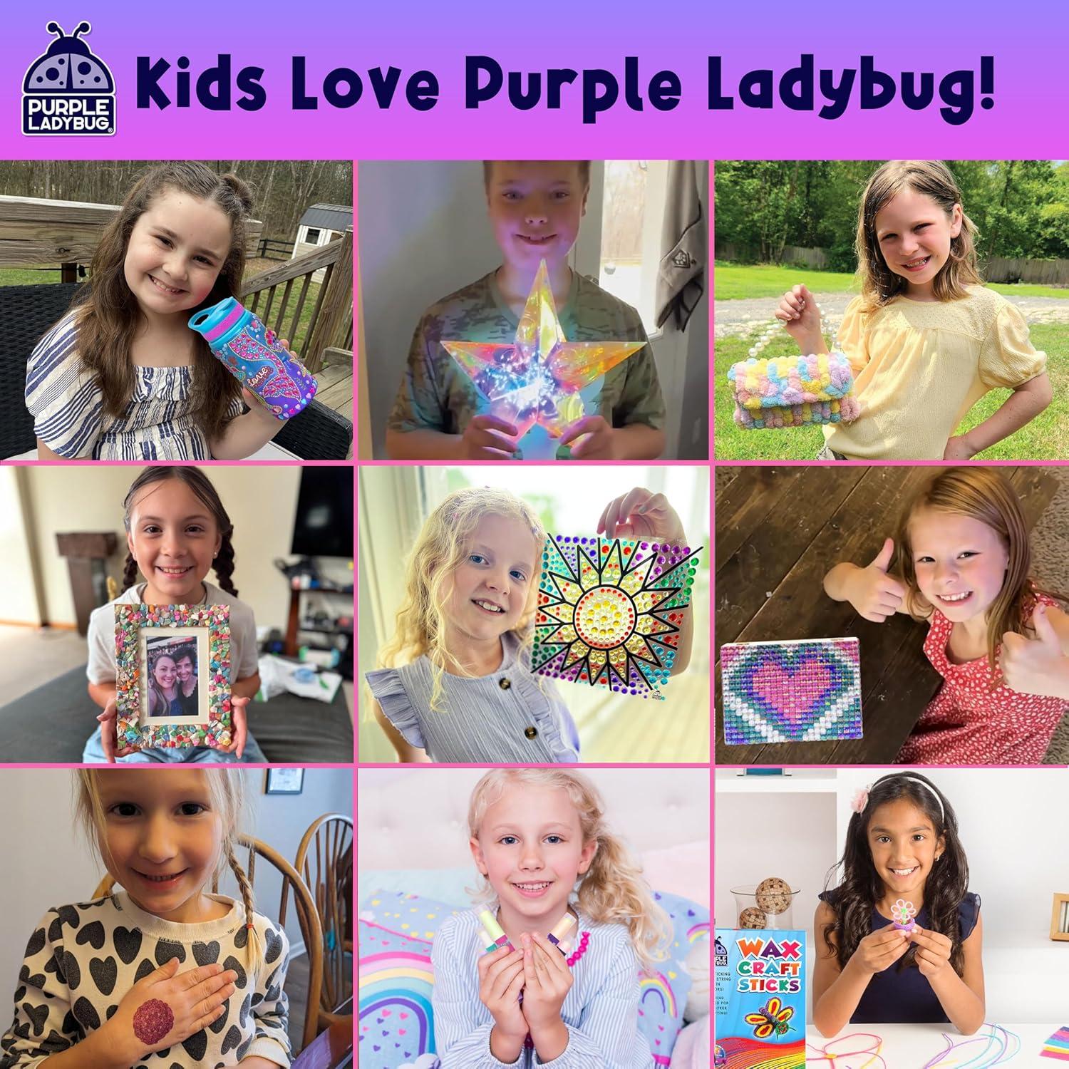 image:imagePURPLE LADYBUG Jewelry Box Craft for Girls 812 68 Valentines Day Gifts for Kids amp Birthday Gift for 7 8 9 10 11 12 Year Old Girl Fun Mosaic Arts and Crafts for Kids Ages 812 Girls Toys 810Sparkly Jewelry Box