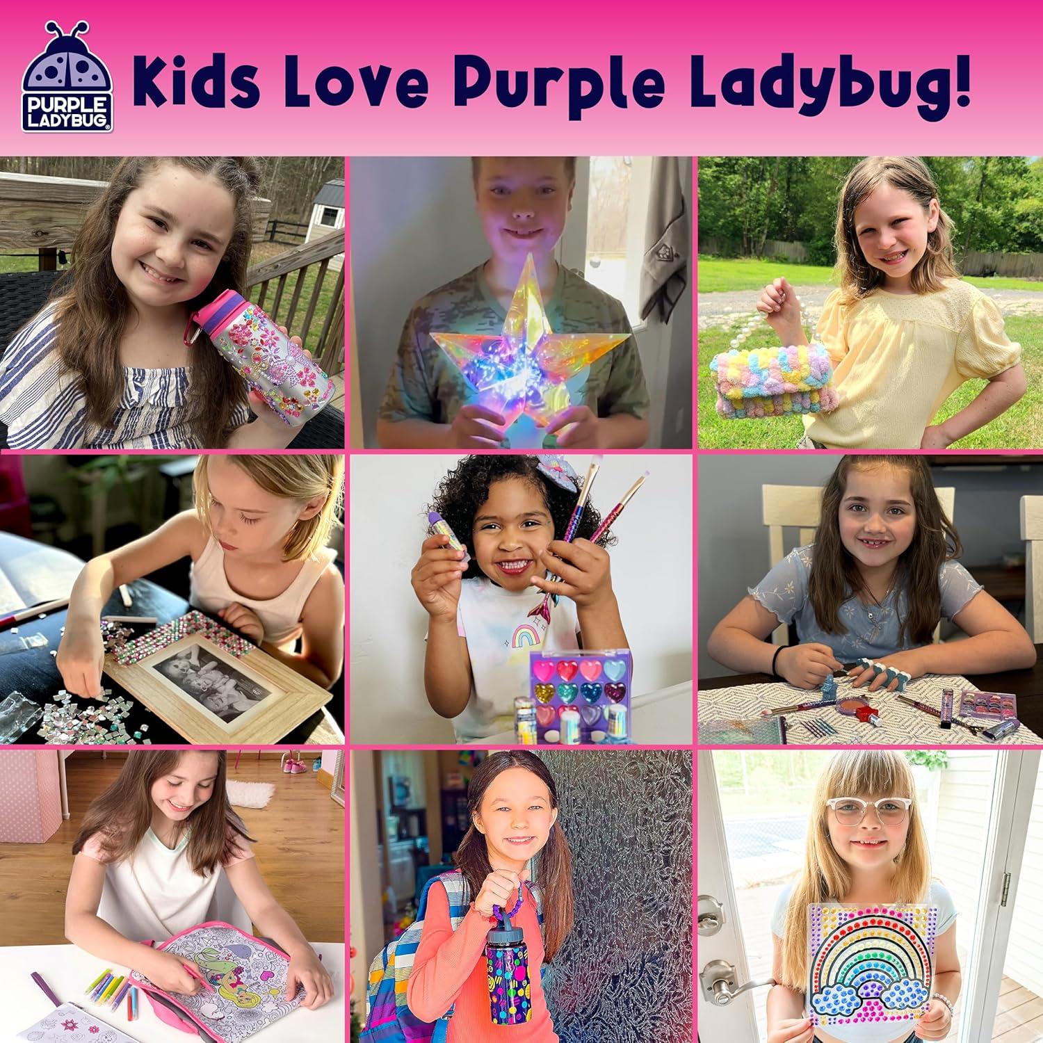 image:imagePURPLE LADYBUG Make Your Own Glitter Bracelet Making Kit for Girls Easter Basket Stuffers for Kids Gift for 678 Years Old Girl Crafts for Girls Ages 68 Toy Gift for Valentines amp Birthday