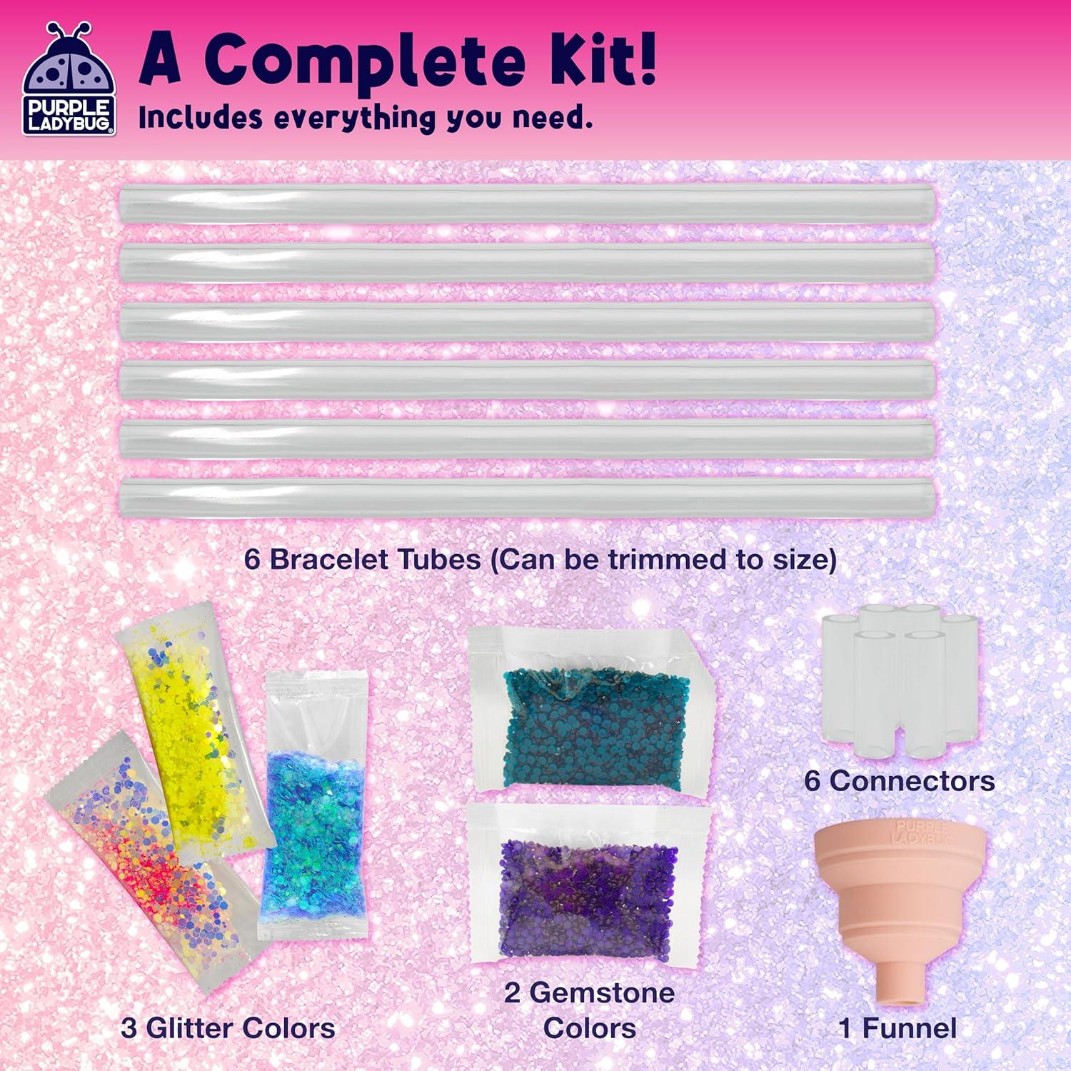 image:imagePURPLE LADYBUG Make Your Own Glitter Bracelet Making Kit for Girls Easter Basket Stuffers for Kids Gift for 678 Years Old Girl Crafts for Girls Ages 68 Toy Gift for Valentines amp Birthday