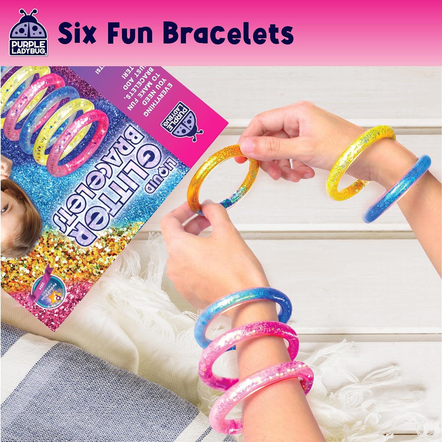 image:imagePURPLE LADYBUG Make Your Own Glitter Bracelet Making Kit for Girls Easter Basket Stuffers for Kids Gift for 678 Years Old Girl Crafts for Girls Ages 68 Toy Gift for Valentines amp Birthday