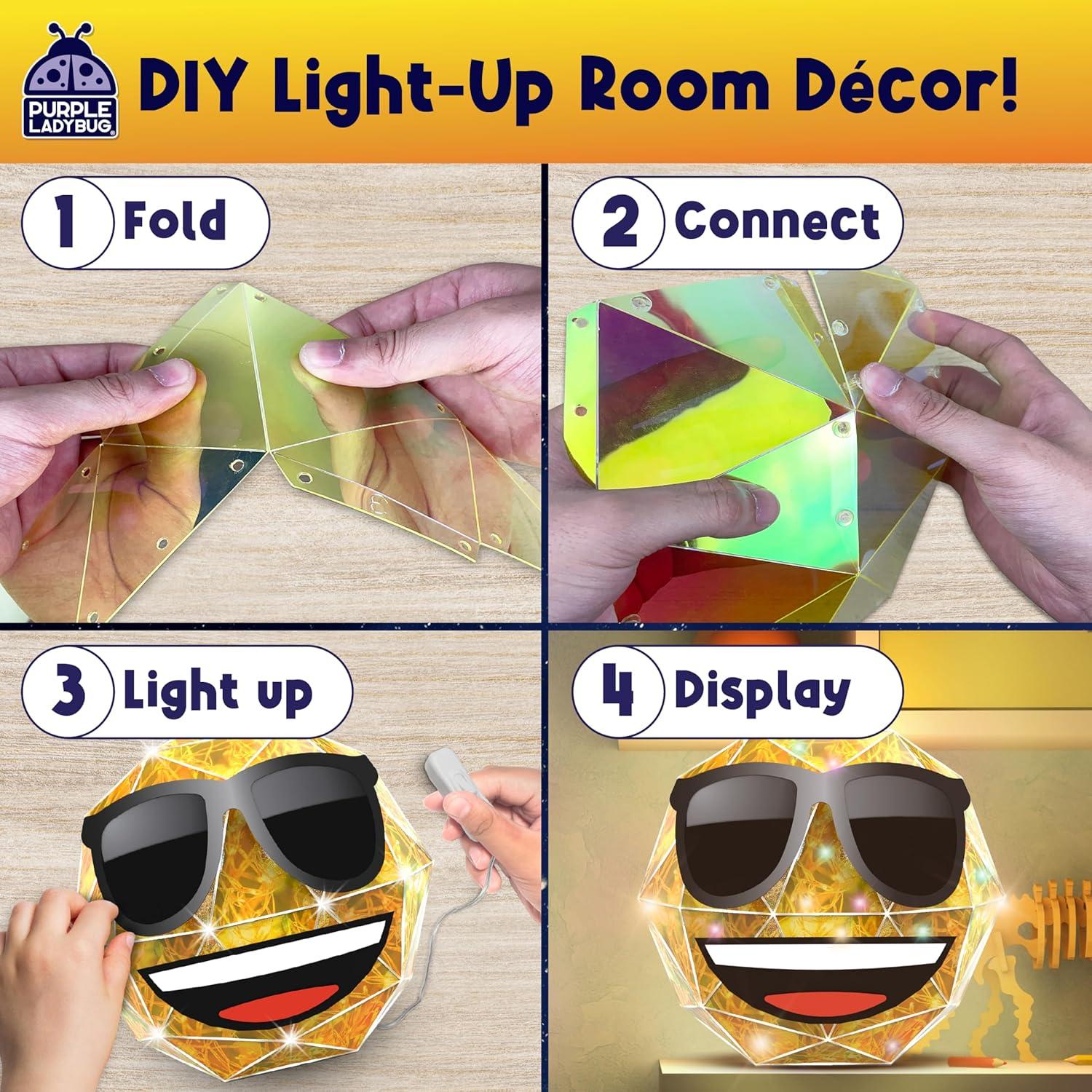 image:imagePURPLE LADYBUG PRISMIC Emoji Cool 3D Puzzle Craft Kit DIY LightUp Room Decor for Teens Tweens and Kids Ages 1216 Cute Night Light Toy Birthday Gift Arts amp Crafts for Girls and Boys