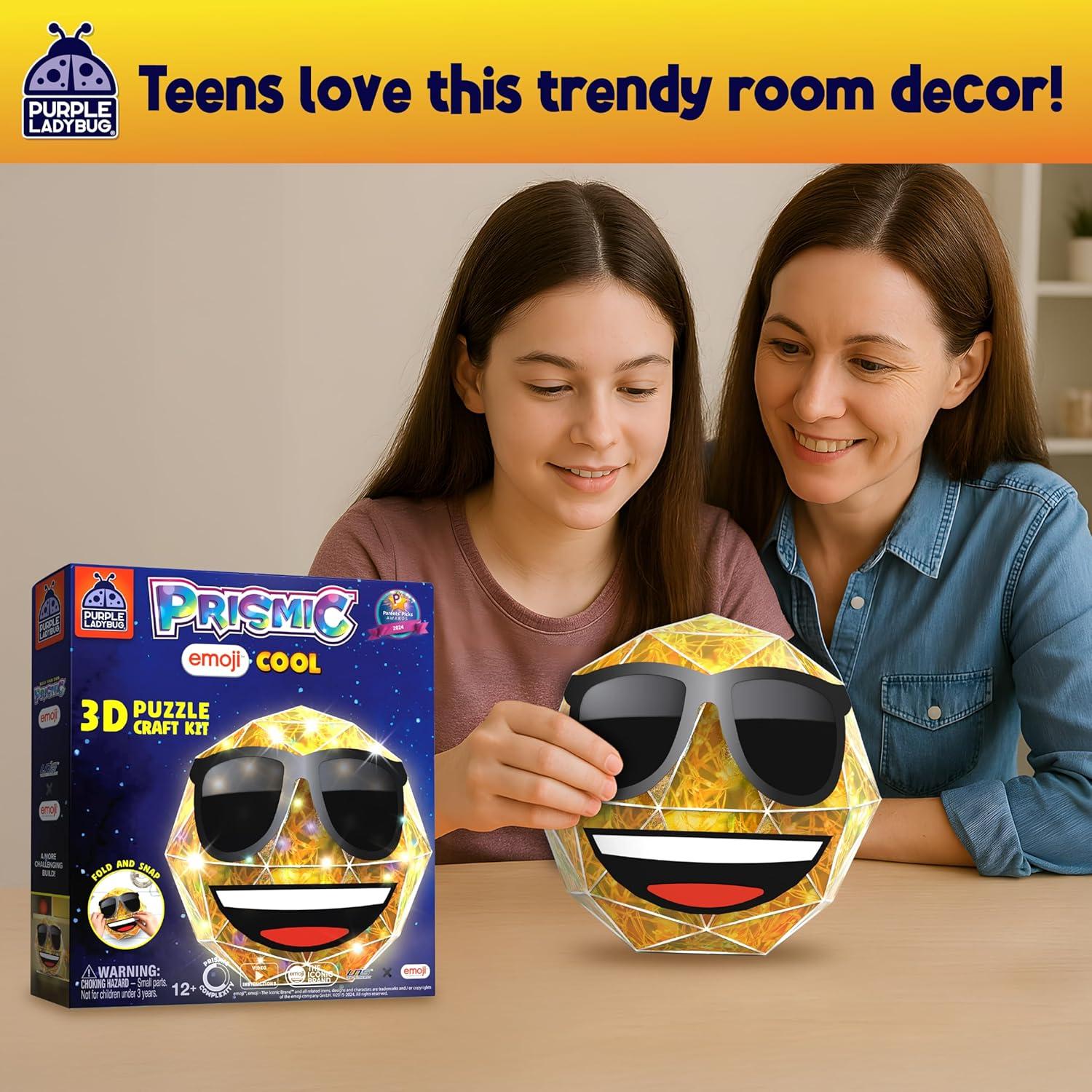 image:imagePURPLE LADYBUG PRISMIC Emoji Cool 3D Puzzle Craft Kit DIY LightUp Room Decor for Teens Tweens and Kids Ages 1216 Cute Night Light Toy Birthday Gift Arts amp Crafts for Girls and Boys