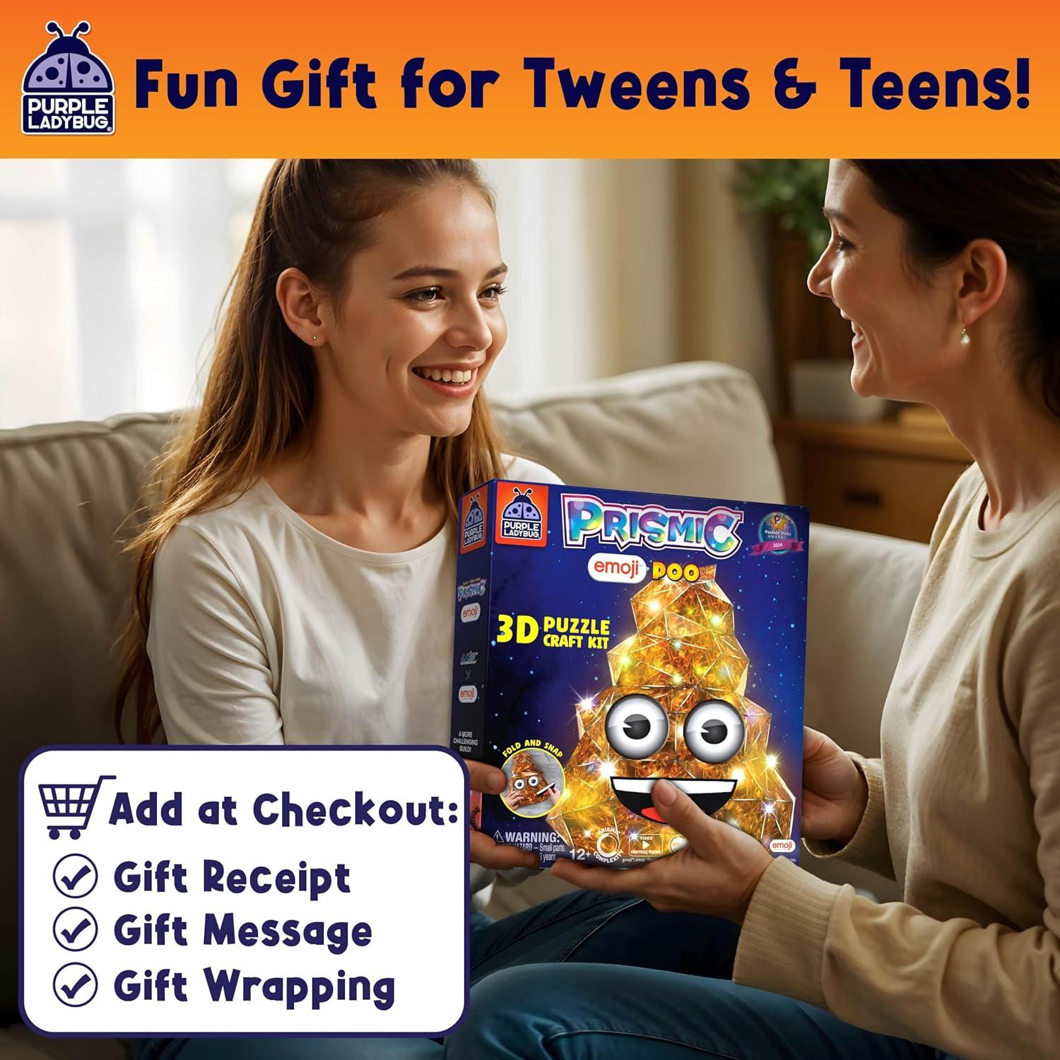 image:imagePURPLE LADYBUG PRISMIC Emoji Poo 3D Puzzle Craft Kit Funny LightUp Night Lamp DIY Toy for Teens Girls amp Boys Ages 1217 Years Old Hilarious Gift Cute Room Decor Cool Crafts for Kids amp Tweens