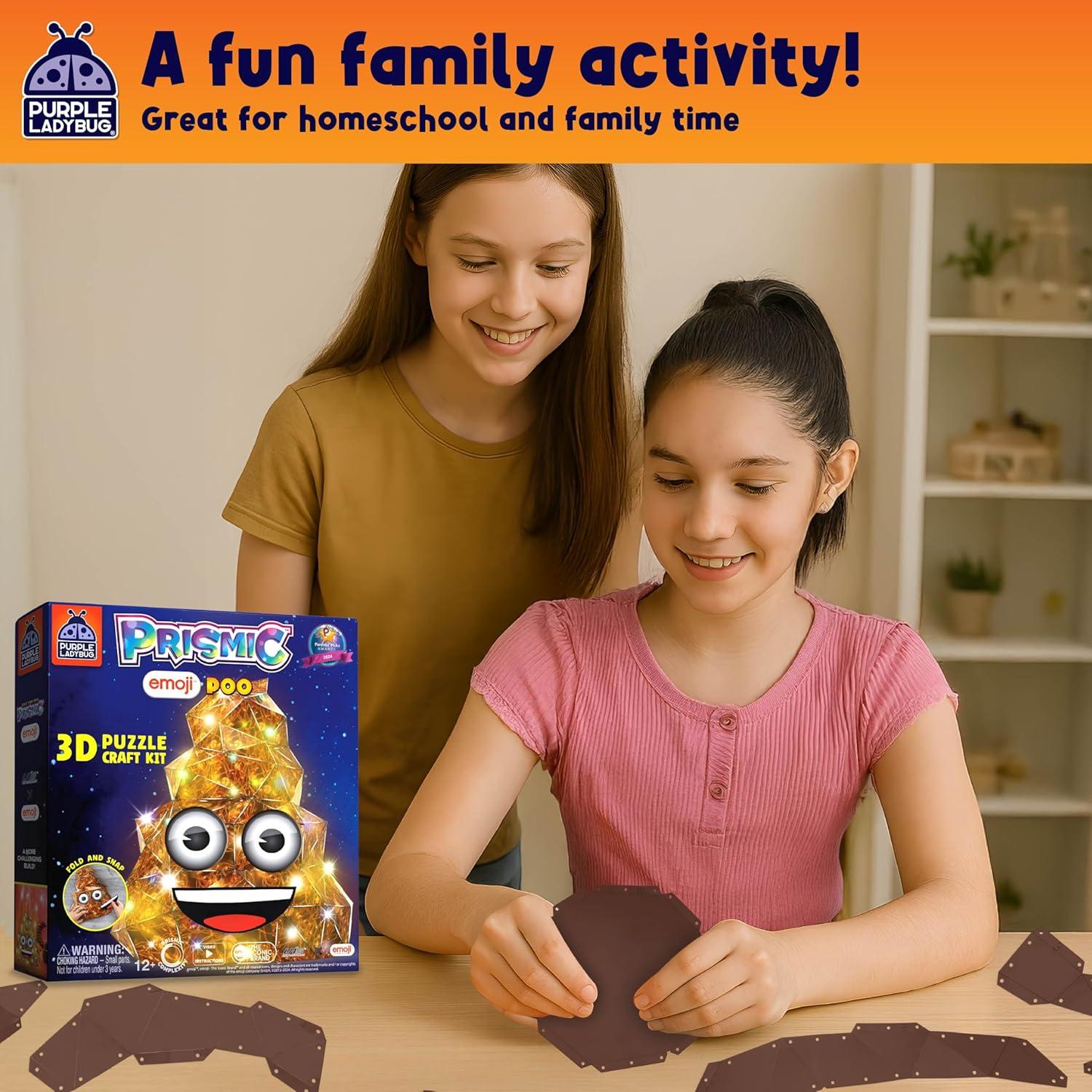image:imagePURPLE LADYBUG PRISMIC Emoji Poo 3D Puzzle Craft Kit Funny LightUp Night Lamp DIY Toy for Teens Girls amp Boys Ages 1217 Years Old Hilarious Gift Cute Room Decor Cool Crafts for Kids amp Tweens