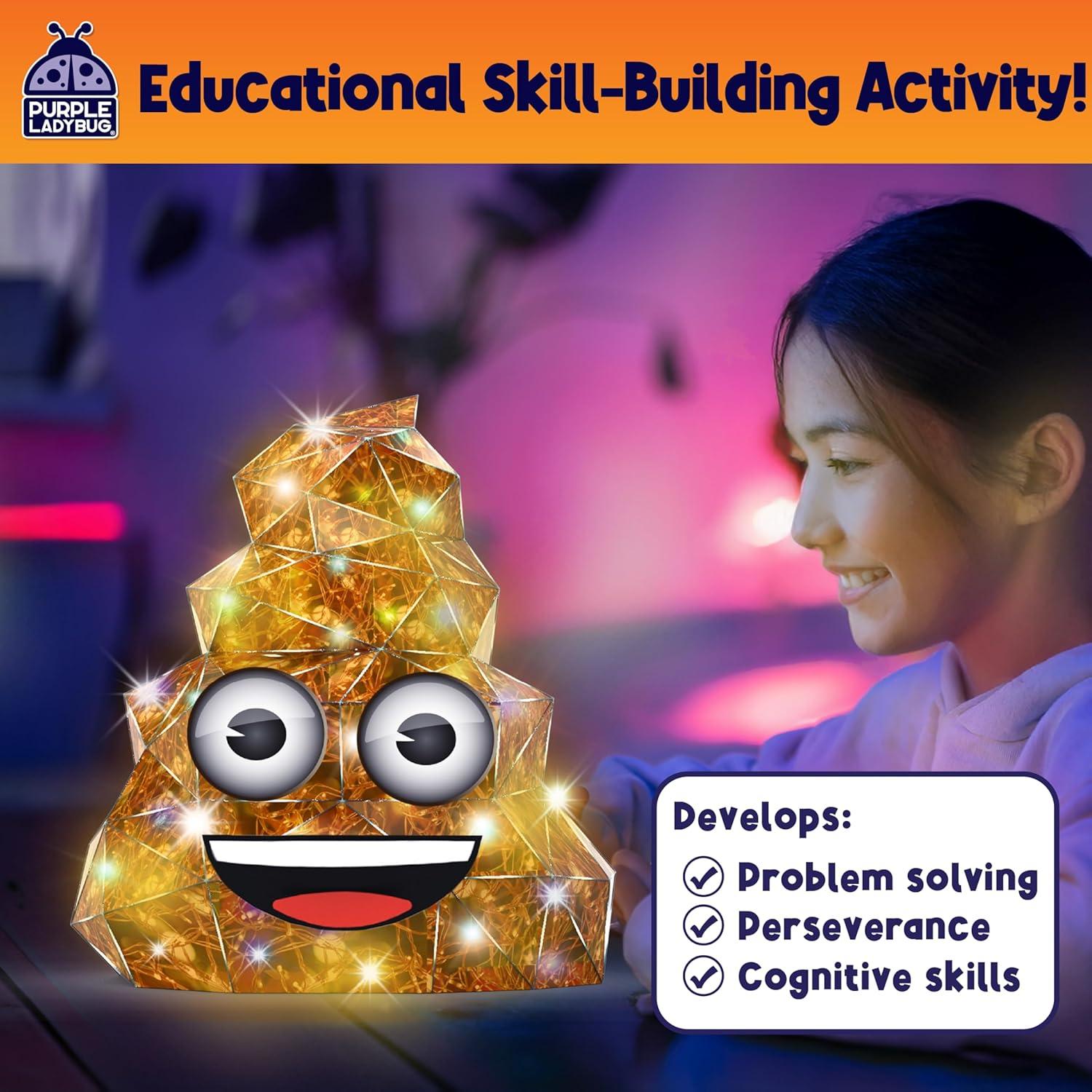 image:imagePURPLE LADYBUG PRISMIC Emoji Poo 3D Puzzle Craft Kit Funny LightUp Night Lamp DIY Toy for Teens Girls amp Boys Ages 1217 Years Old Hilarious Gift Cute Room Decor Cool Crafts for Kids amp Tweens
