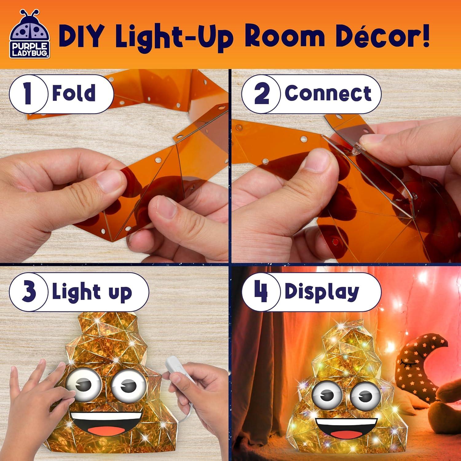 image:imagePURPLE LADYBUG PRISMIC Emoji Poo 3D Puzzle Craft Kit Funny LightUp Night Lamp DIY Toy for Teens Girls amp Boys Ages 1217 Years Old Hilarious Gift Cute Room Decor Cool Crafts for Kids amp Tweens