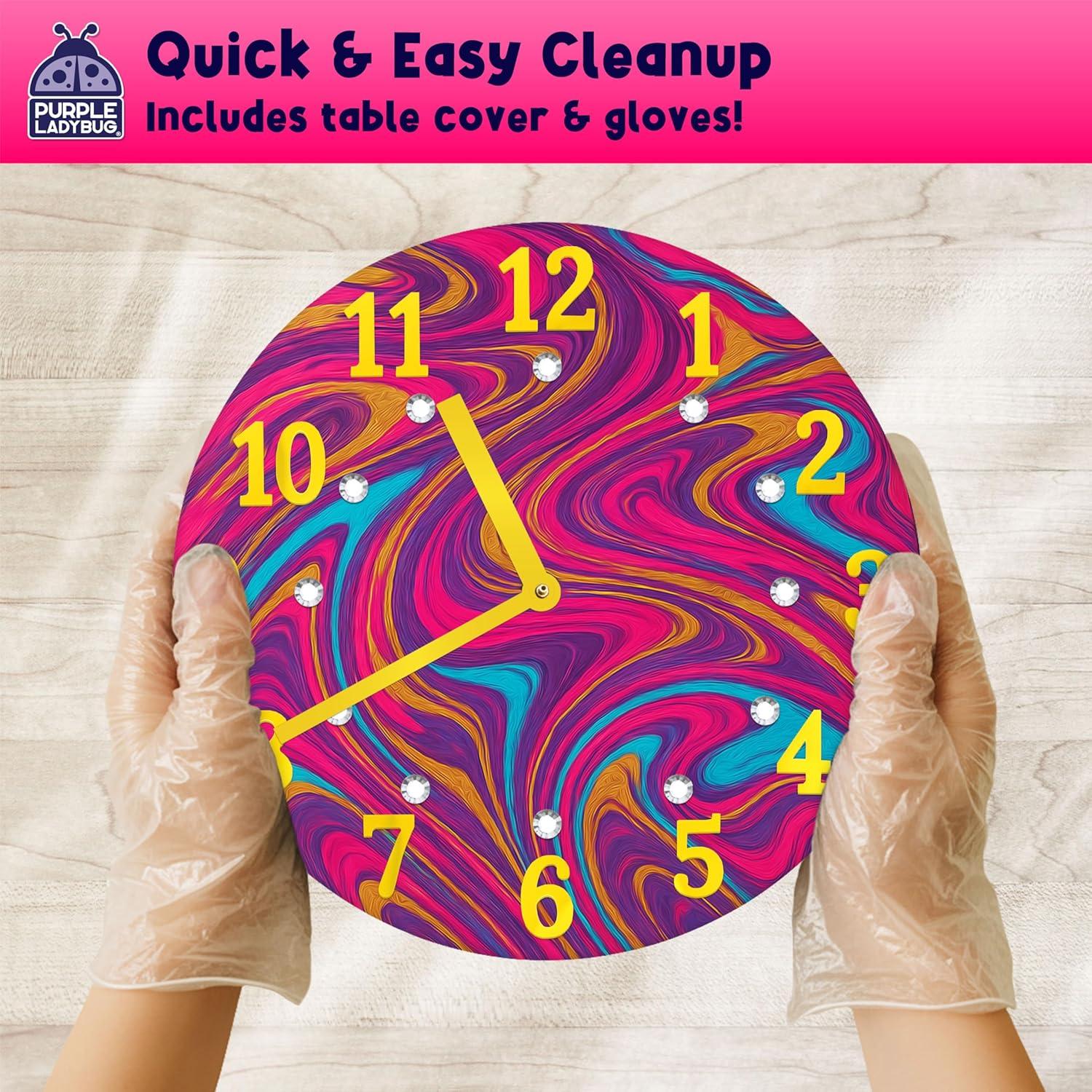 image:imagePURPLE LADYBUG Paint Pouring Art Kit Art and Crafts for Kids Ages 812 Gifts for 6 7 8 9 10 11 12 Year Old Boys amp Girls Gift Ideas Birthday Gifts for Girls Tween amp Teen Girl DIY Painting KitClock Cosmic Confetti