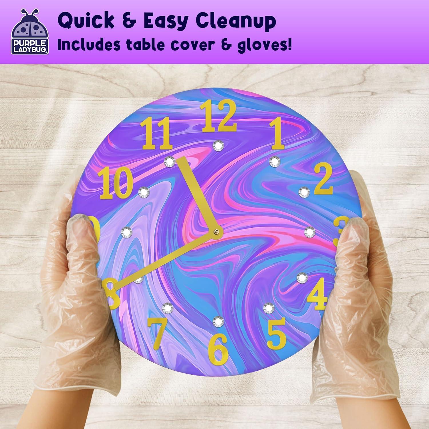 image:imagePURPLE LADYBUG Paint Pouring Art Kit Art and Crafts for Kids Ages 812 Gifts for 6 7 8 9 10 11 12 Year Old Boys amp Girls Gift Ideas Birthday Gifts for Girls Tween amp Teen Girl DIY Painting KitClock Stardust Sorbet
