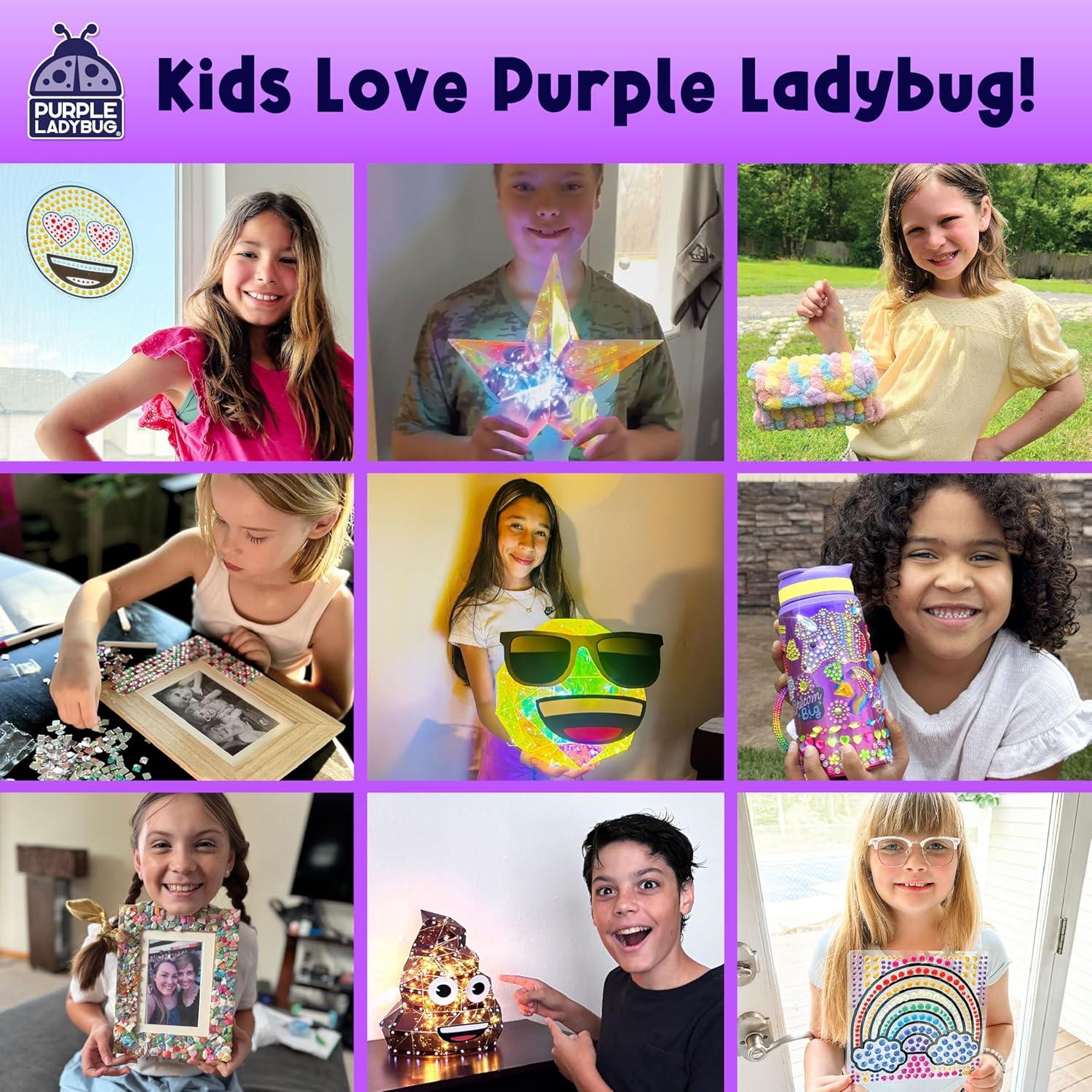image:imagePURPLE LADYBUG Paint Pouring Art Kit Art and Crafts for Kids Ages 812 Gifts for 6 7 8 9 10 11 12 Year Old Boys amp Girls Gift Ideas Birthday Gifts for Girls Tween amp Teen Girl DIY Painting KitClock Stardust Sorbet