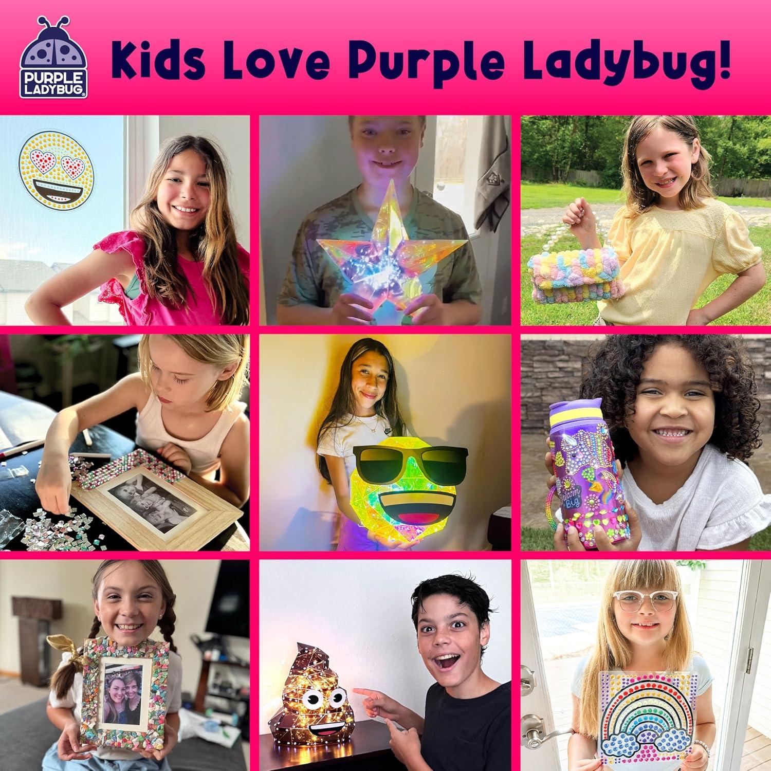 image:imagePURPLE LADYBUG Paint Pouring Art Kit Art and Crafts for Kids Ages 812 Gifts for 6 7 8 9 10 11 12 Year Old Boys amp Girls Gift Ideas Birthday Gifts for Girls Tween amp Teen Girl DIY Painting KitClock Cosmic Confetti