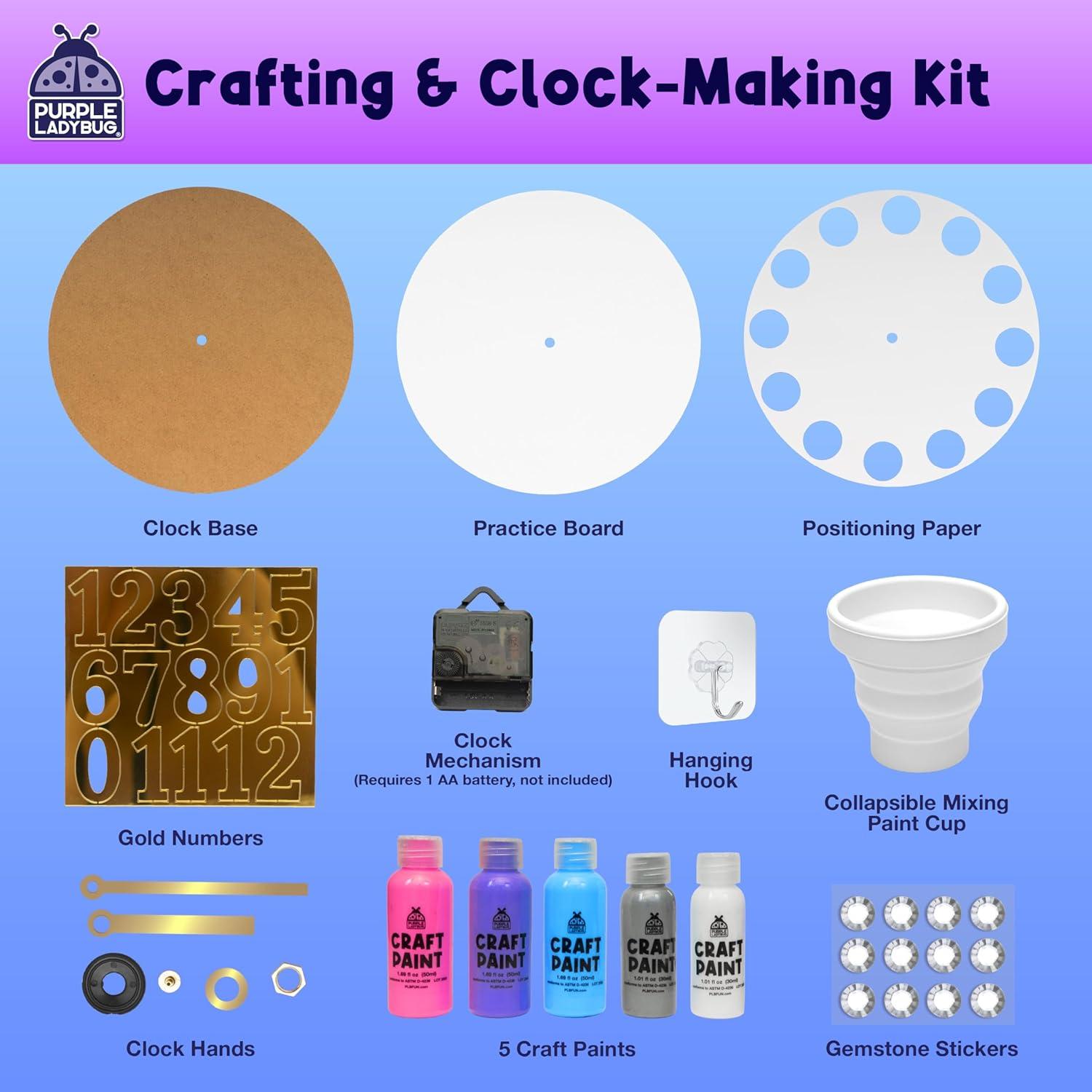 image:imagePURPLE LADYBUG Paint Pouring Art Kit Art and Crafts for Kids Ages 812 Gifts for 6 7 8 9 10 11 12 Year Old Boys amp Girls Gift Ideas Birthday Gifts for Girls Tween amp Teen Girl DIY Painting KitClock Stardust Sorbet