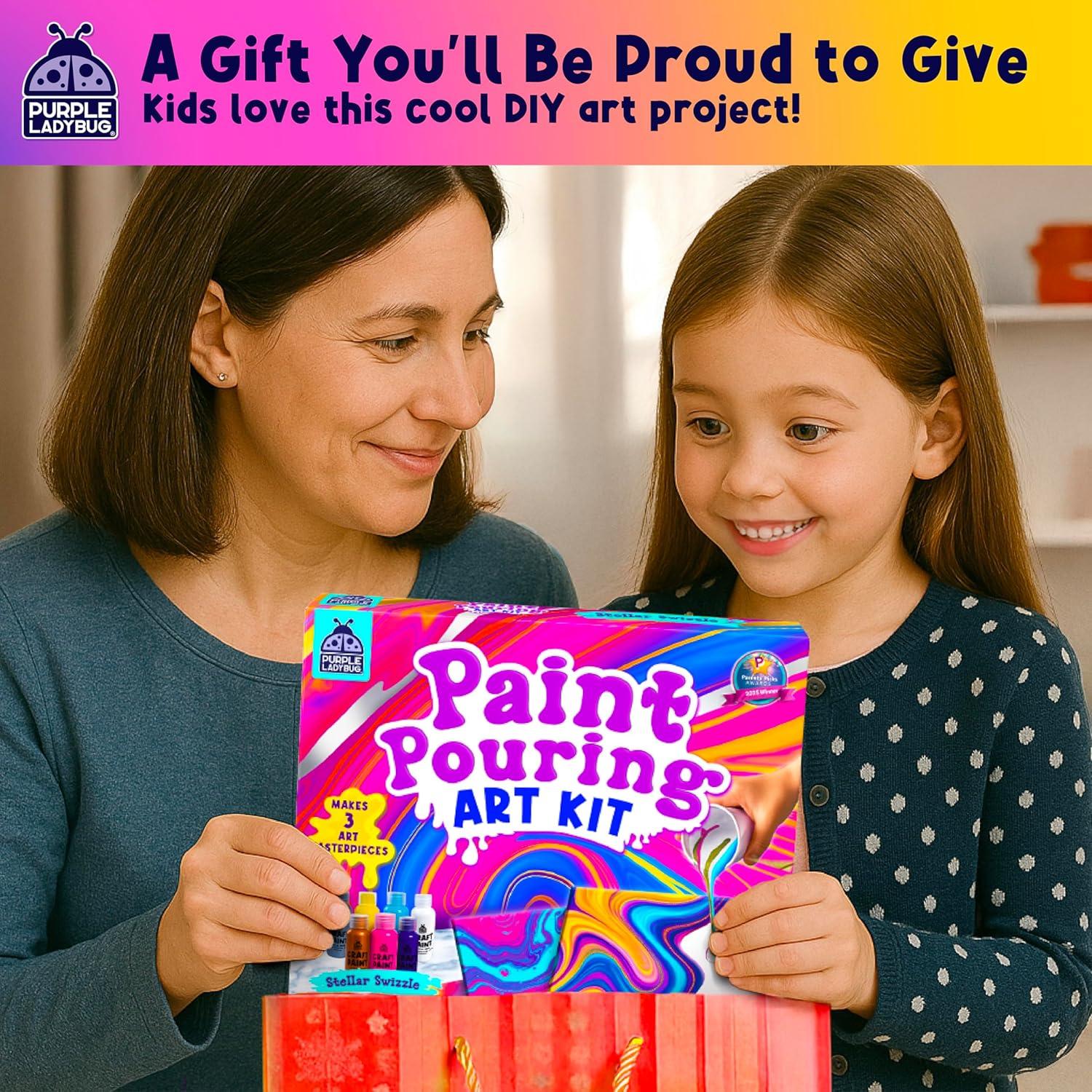 image:imagePURPLE LADYBUG Paint Pouring Art Kit Art and Crafts for Kids Ages 812 Gifts for 6 7 8 9 10 11 12 Year Old Boys amp Girls Gift Ideas Birthday Gifts for Girls Tween amp Teen Girl DIY Painting KitArt Stellar Swizzle