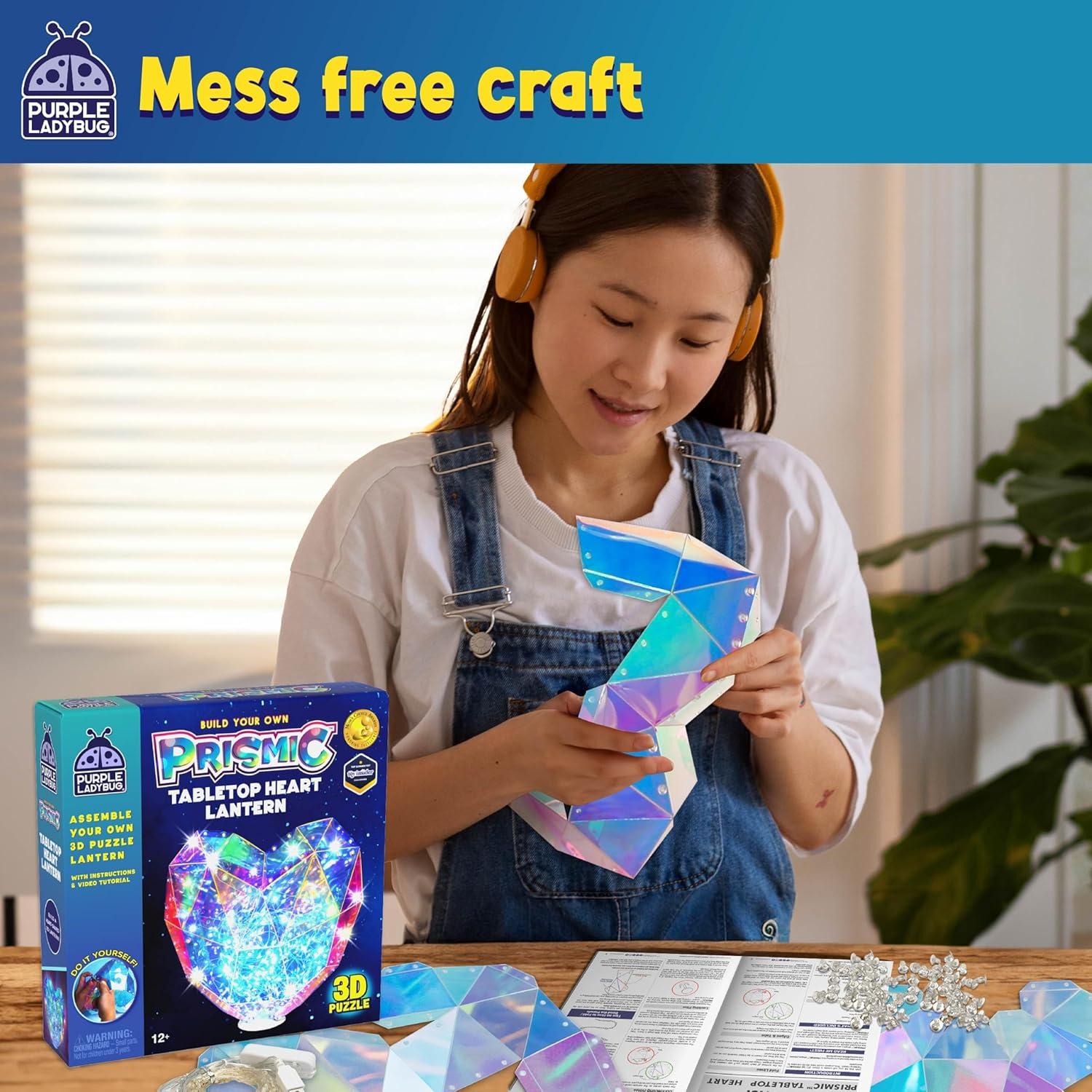 image:imagePURPLE LADYBUG Prismic 3D Puzzle Dog Lantern Kit Gifts for 812 Years Old Boys amp Girls Teens amp Tweens Gift Dog Lover Gifts for Kids STEM Art Project for Kids amp Teens Night Light Room DecorTabletop Heart