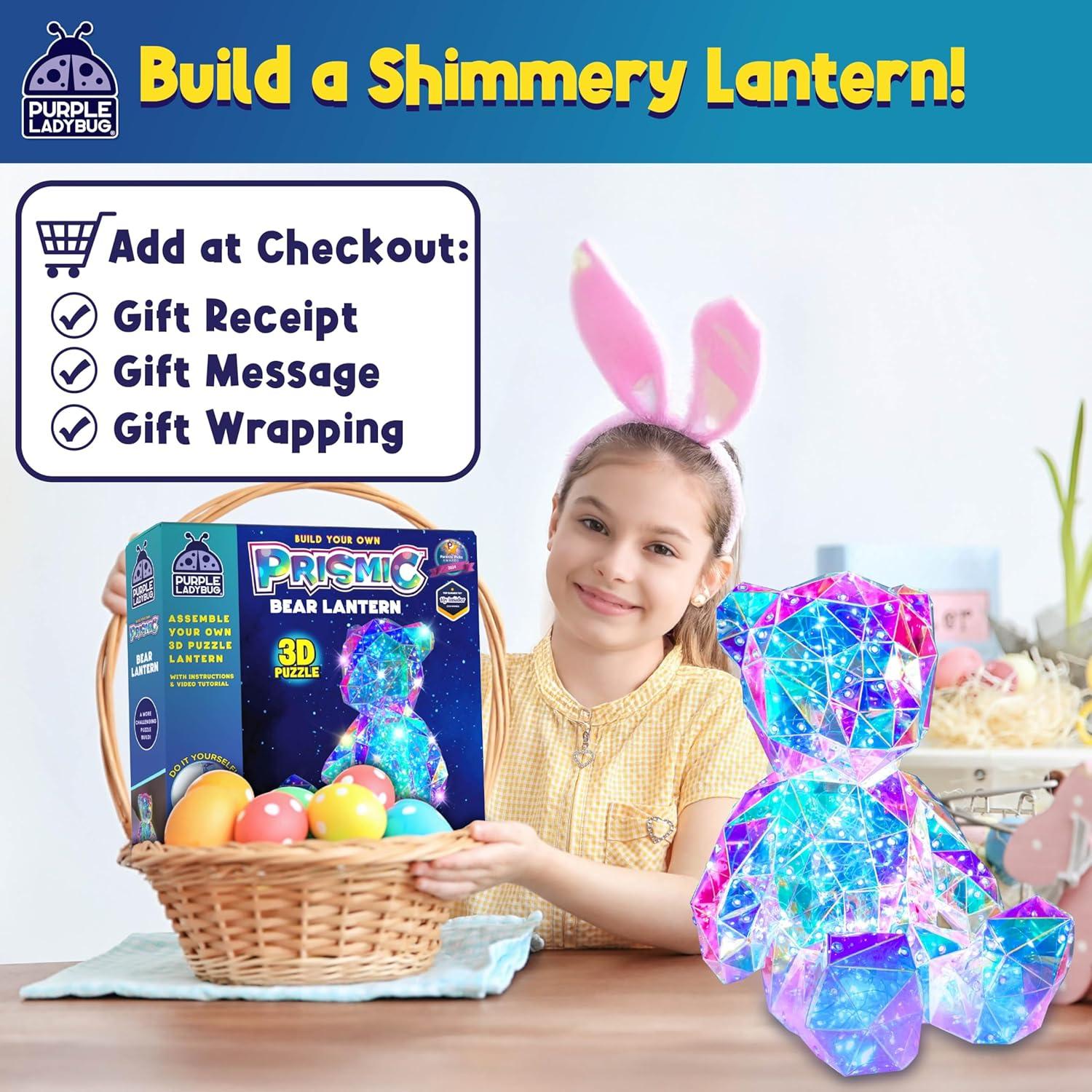 image:imagePURPLE LADYBUG Prismic 3D Puzzle Dog Lantern Kit Gifts for 812 Years Old Boys amp Girls Teens amp Tweens Gift Dog Lover Gifts for Kids STEM Art Project for Kids amp Teens Night Light Room DecorBear