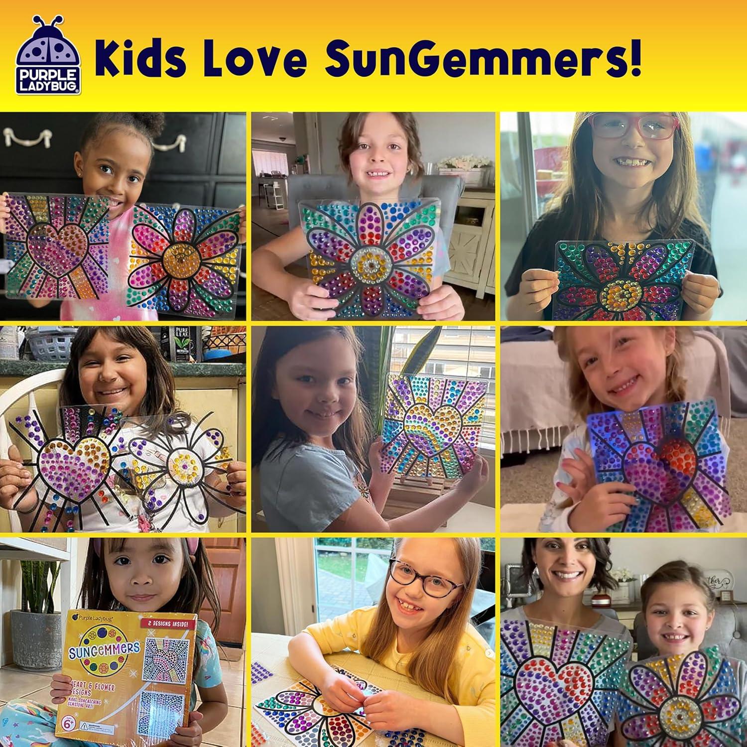 image:imagePURPLE LADYBUG SUNGEMMERS Suncatcher Gem Art for Kids Fun Valentines Day Crafts for Ages 612 Birthday Gift for Girls 68 812 Arts amp Crafts Activities Window Diamond Art KitHeart Flower