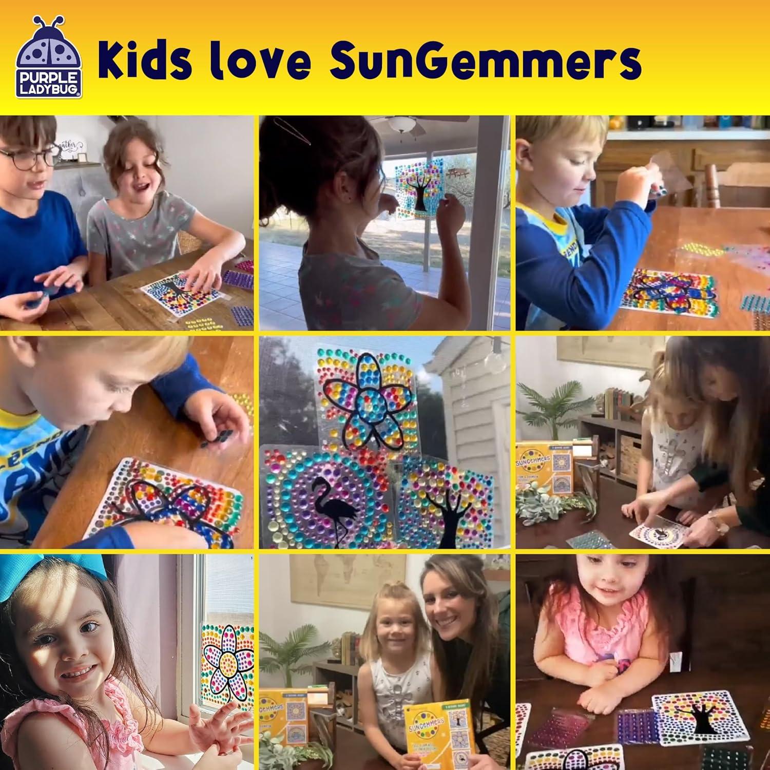 image:imagePURPLE LADYBUG SUNGEMMERS Suncatcher Gem Art for Kids Fun Valentines Day Crafts for Ages 612 Birthday Gift for Girls 68 812 Arts amp Crafts Activities Window Diamond Art KitFlower Flamingo Tree