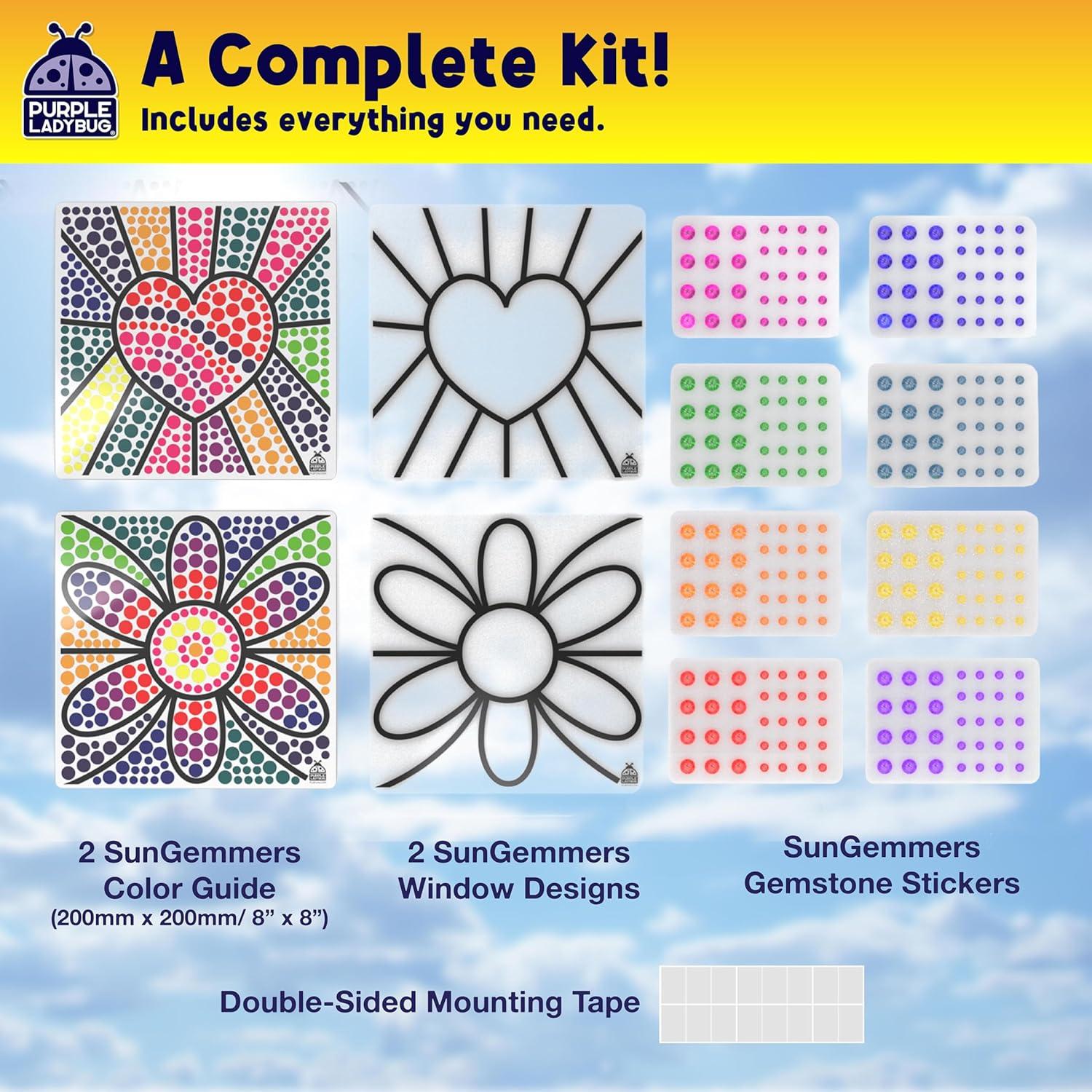 image:imagePURPLE LADYBUG SUNGEMMERS Suncatcher Gem Art for Kids Fun Valentines Day Crafts for Ages 612 Birthday Gift for Girls 68 812 Arts amp Crafts Activities Window Diamond Art KitHeart Flower
