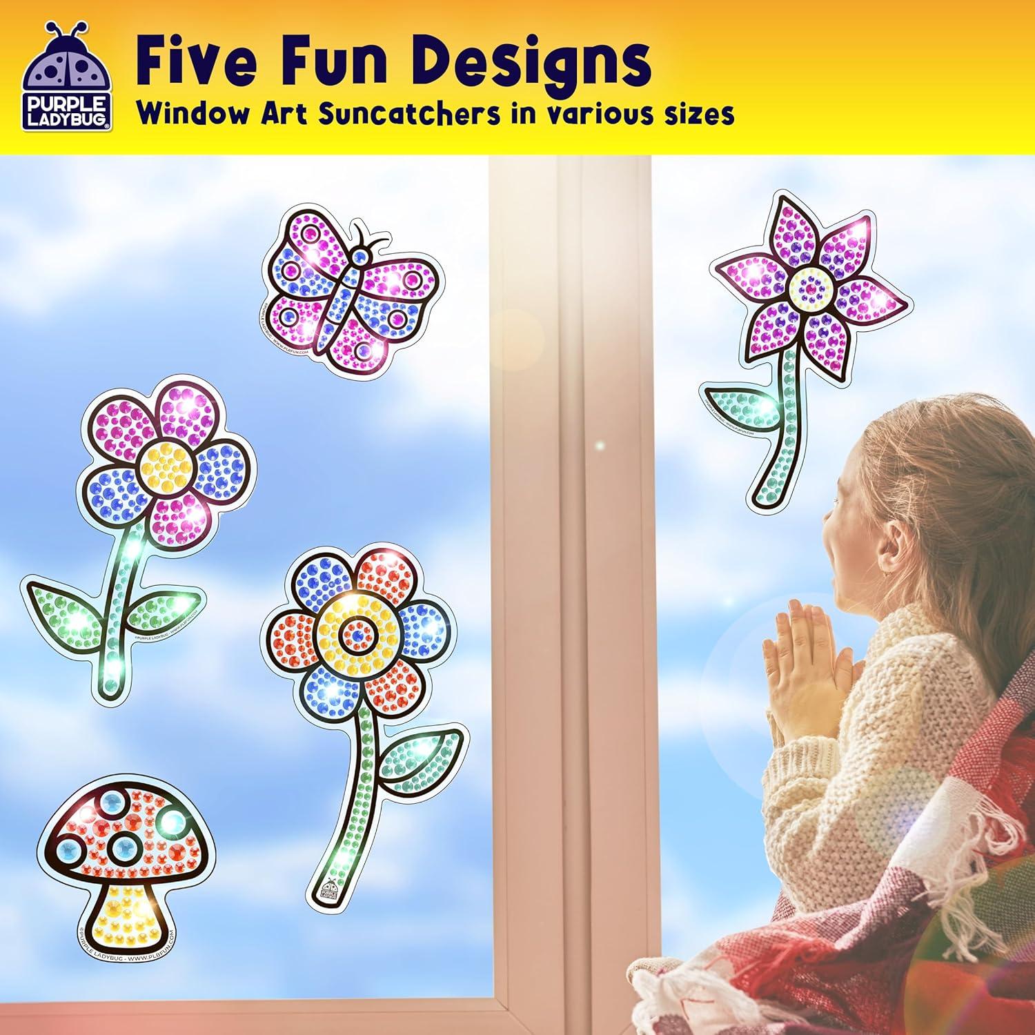 image:imagePURPLE LADYBUG SUNGEMMERS Suncatcher Gem Art for Kids Fun Valentines Day Crafts for Ages 612 Birthday Gift for Girls 68 812 Arts amp Crafts Activities Window Diamond Art KitFlower Garden